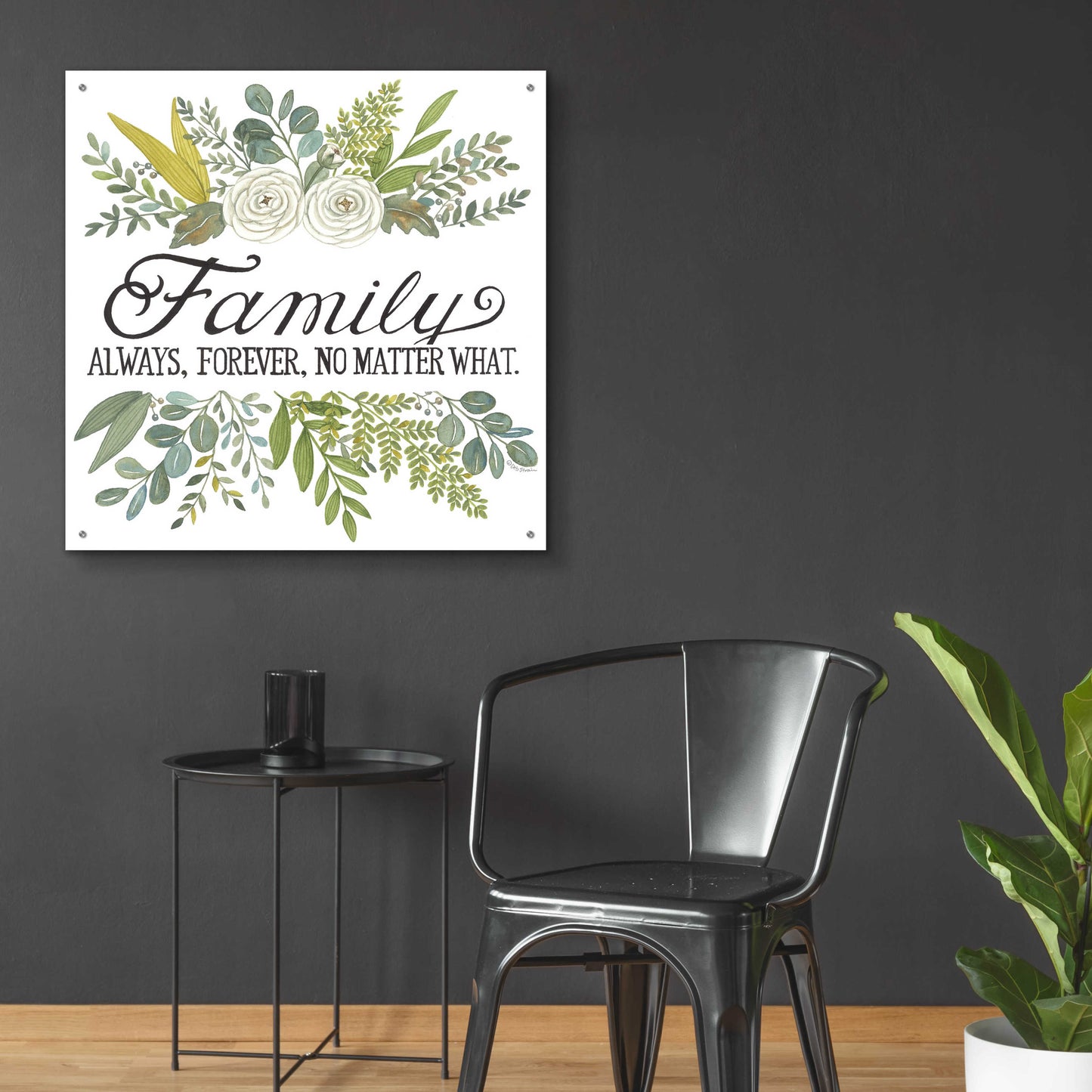 Epic Art 'Family Always, Forever' by Deb Strain, Acrylic Glass Wall Art,36x36