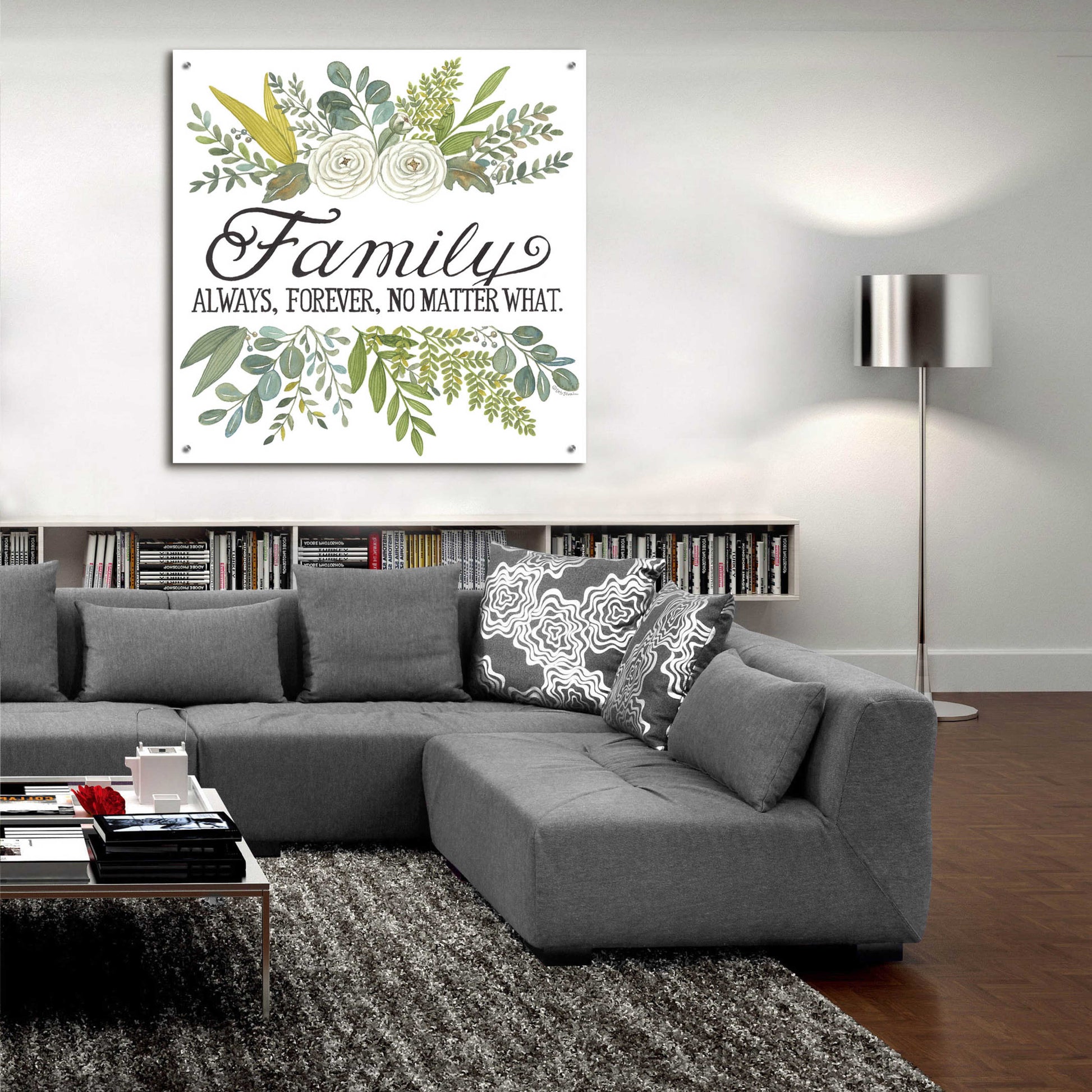 Epic Art 'Family Always, Forever' by Deb Strain, Acrylic Glass Wall Art,36x36