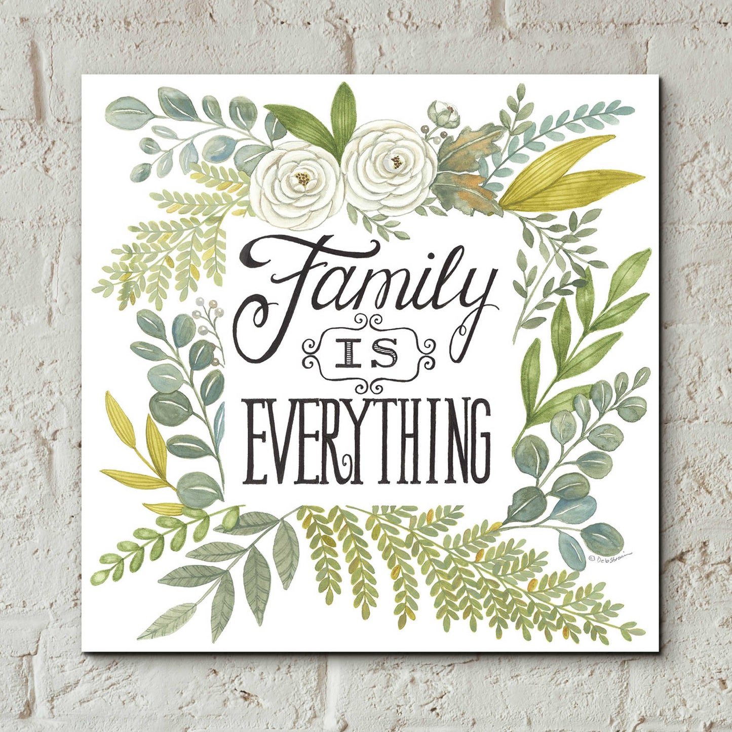 Epic Art 'Family Is Everything' by Deb Strain, Acrylic Glass Wall Art,12x12