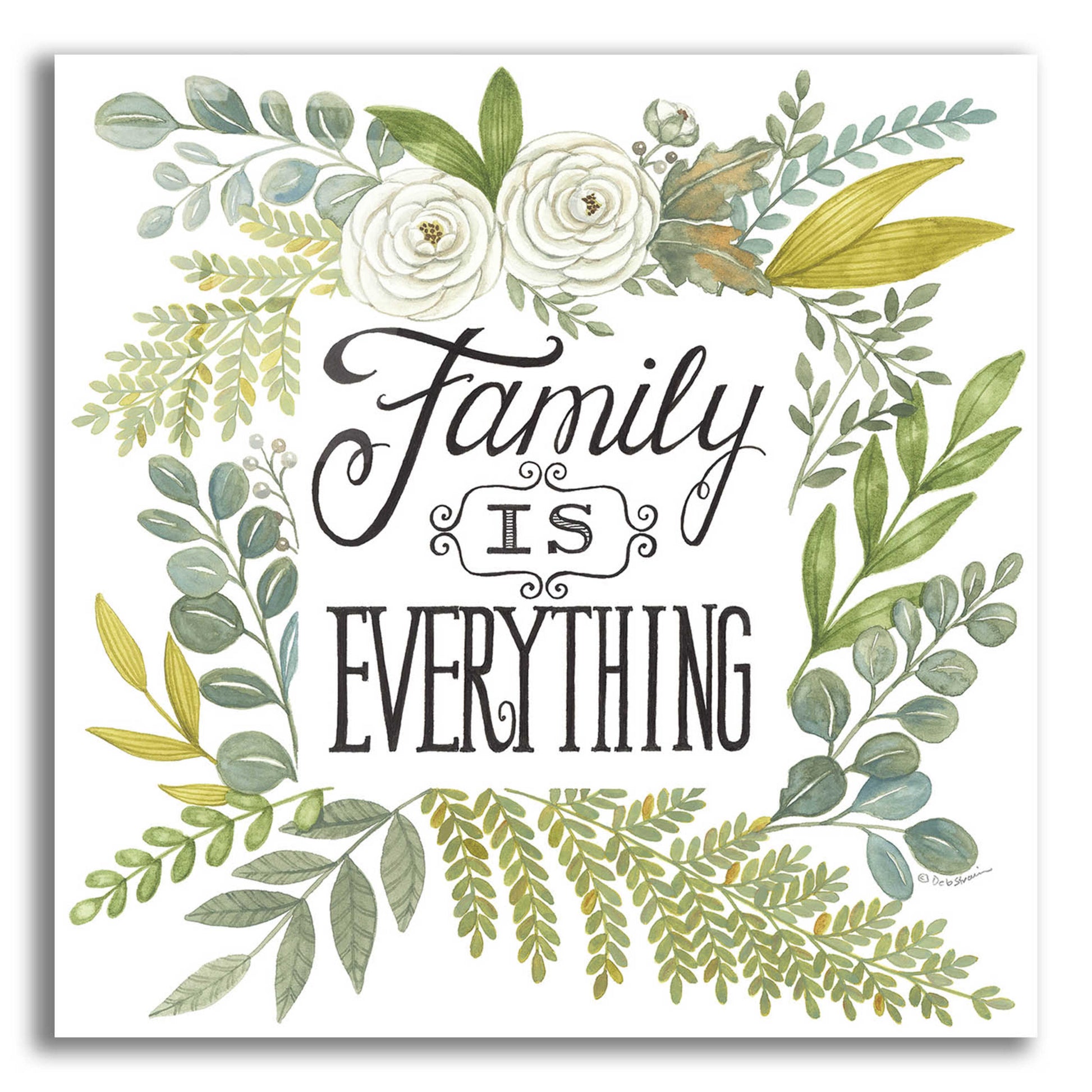 Epic Art 'Family Is Everything' by Deb Strain, Acrylic Glass Wall Art,12x12