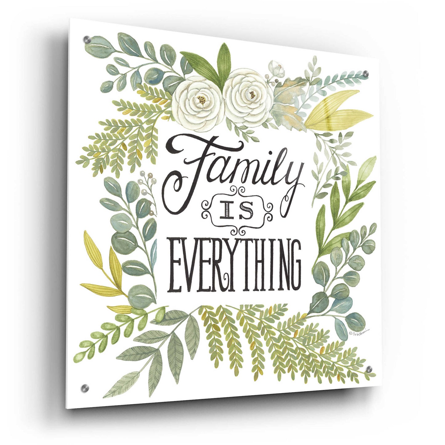 Epic Art 'Family Is Everything' by Deb Strain, Acrylic Glass Wall Art,24x24