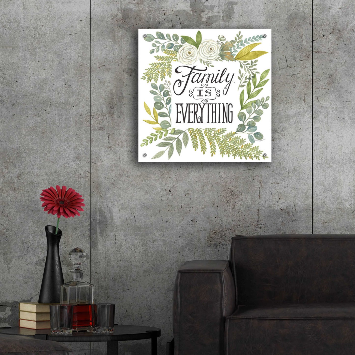 Epic Art 'Family Is Everything' by Deb Strain, Acrylic Glass Wall Art,24x24