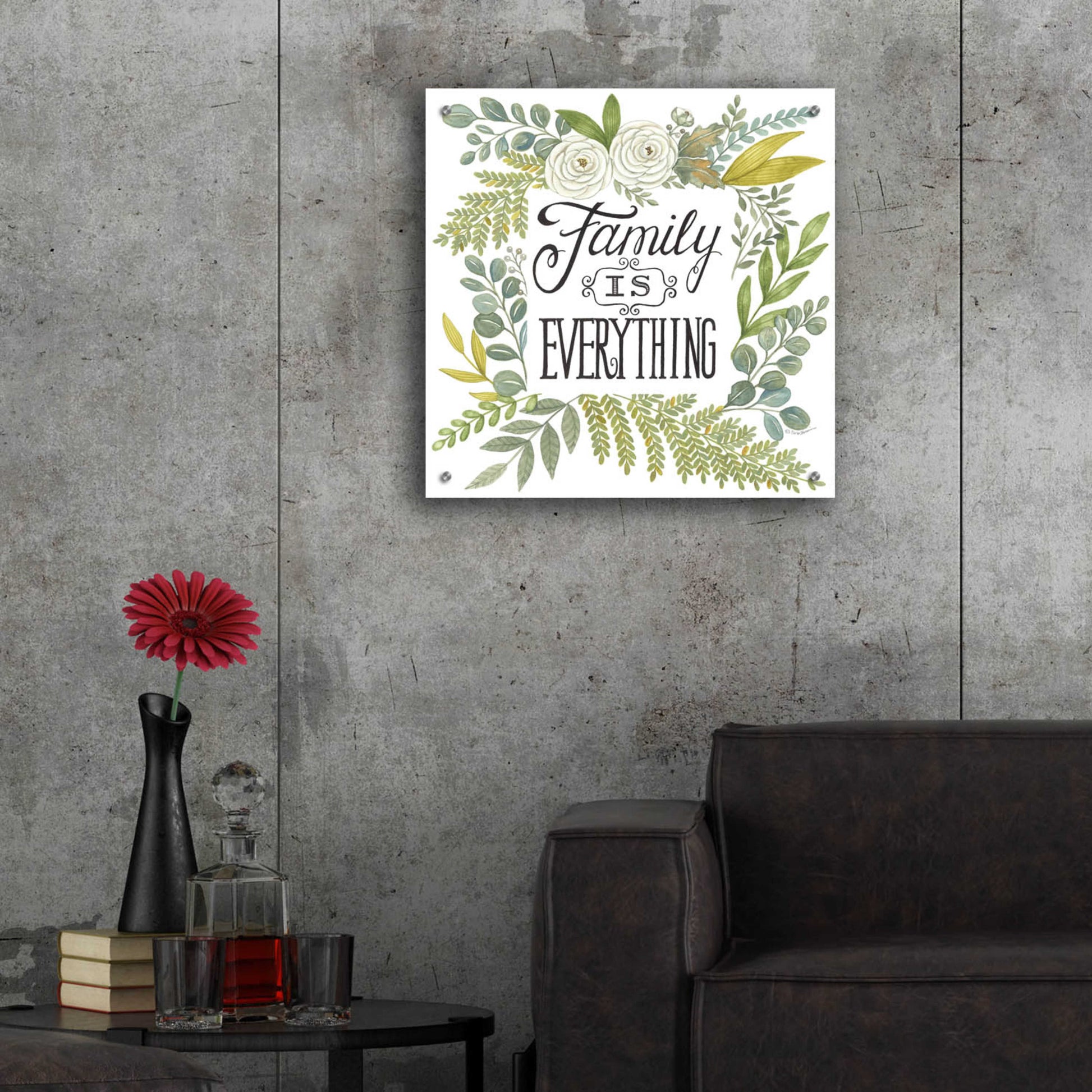 Epic Art 'Family Is Everything' by Deb Strain, Acrylic Glass Wall Art,24x24