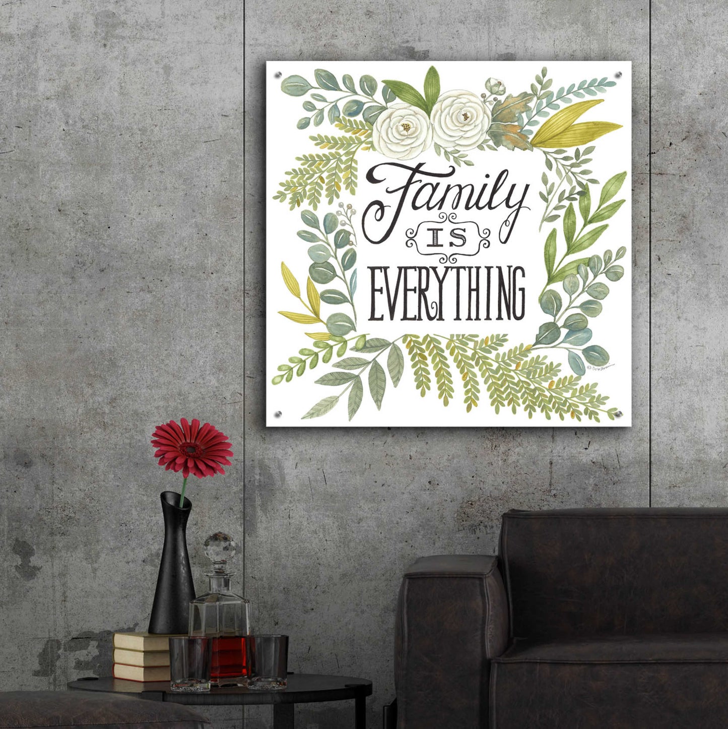 Epic Art 'Family Is Everything' by Deb Strain, Acrylic Glass Wall Art,36x36