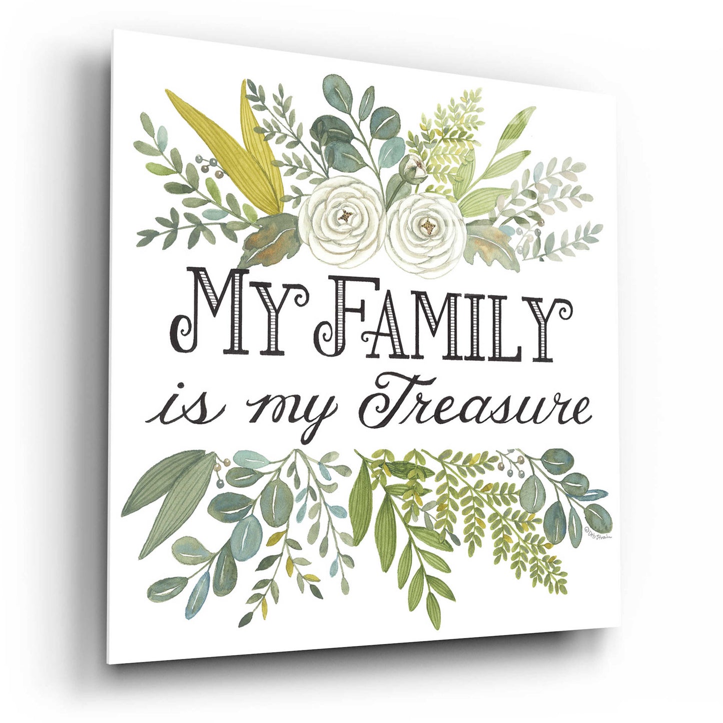 Epic Art 'My Family Is My Treasure' by Deb Strain, Acrylic Glass Wall Art,12x12