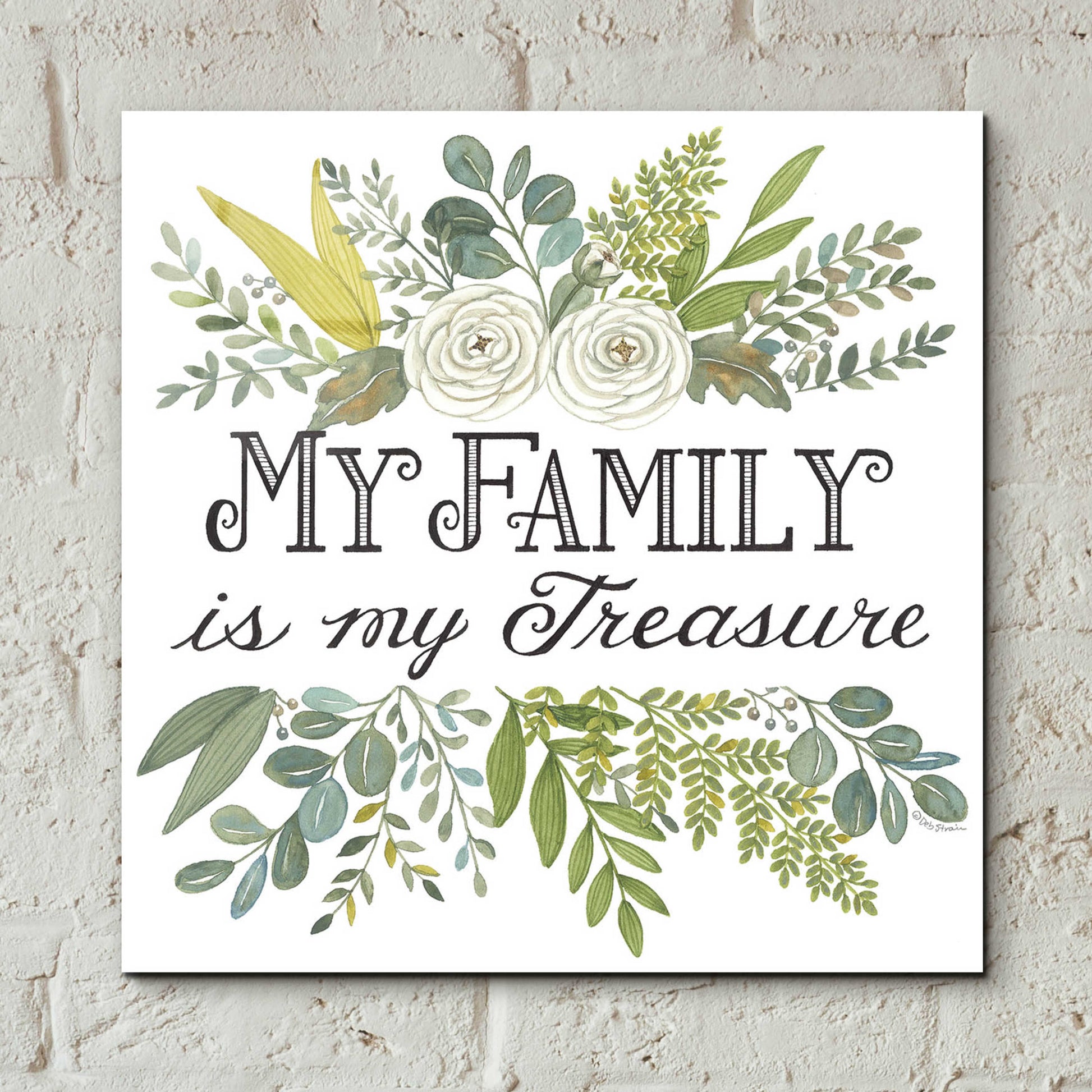 Epic Art 'My Family Is My Treasure' by Deb Strain, Acrylic Glass Wall Art,12x12