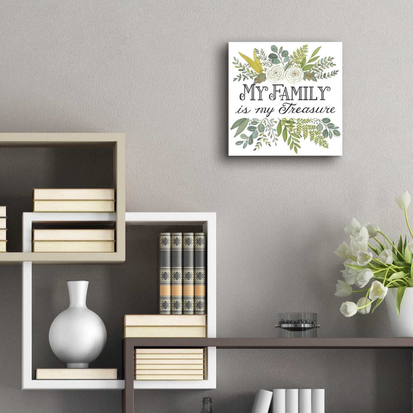 Epic Art 'My Family Is My Treasure' by Deb Strain, Acrylic Glass Wall Art,12x12