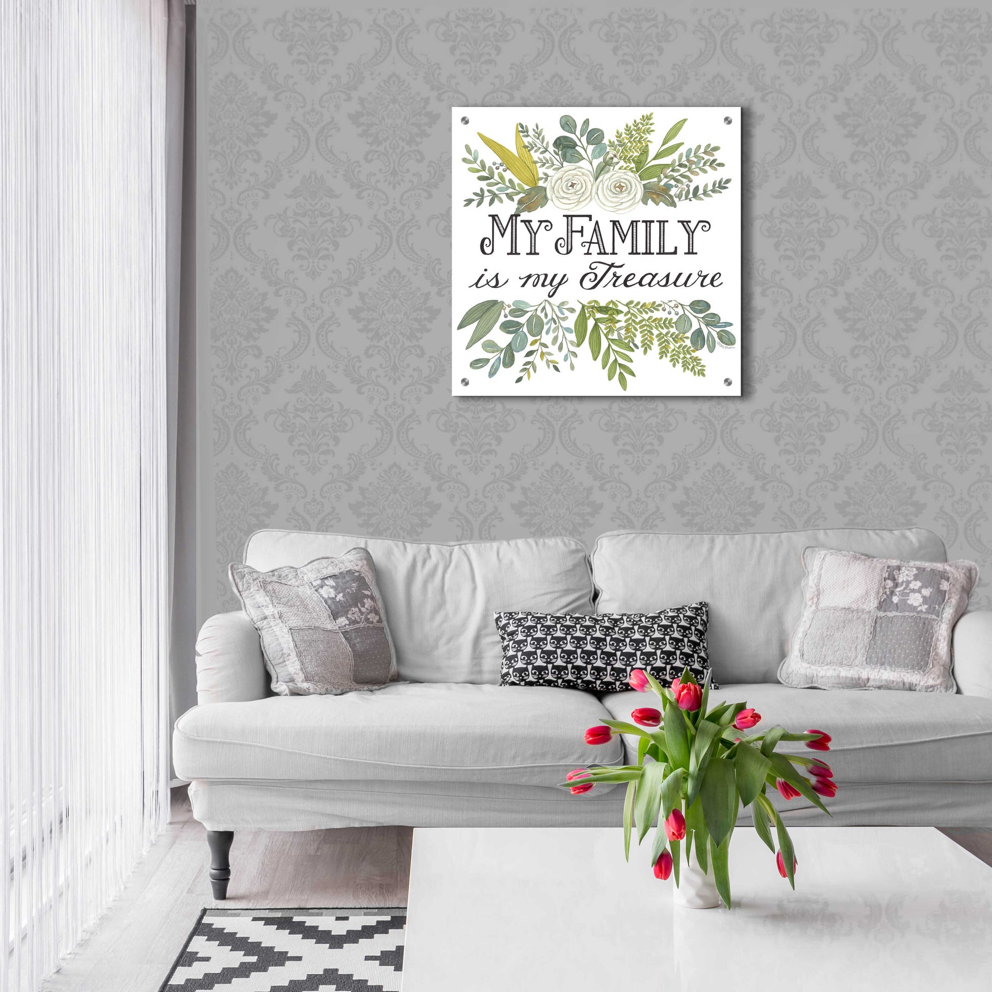 Epic Art 'My Family Is My Treasure' by Deb Strain, Acrylic Glass Wall Art,24x24