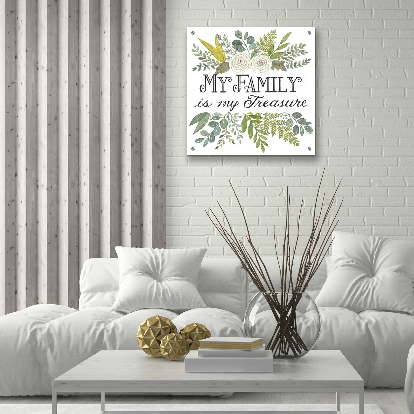 Epic Art 'My Family Is My Treasure' by Deb Strain, Acrylic Glass Wall Art,24x24