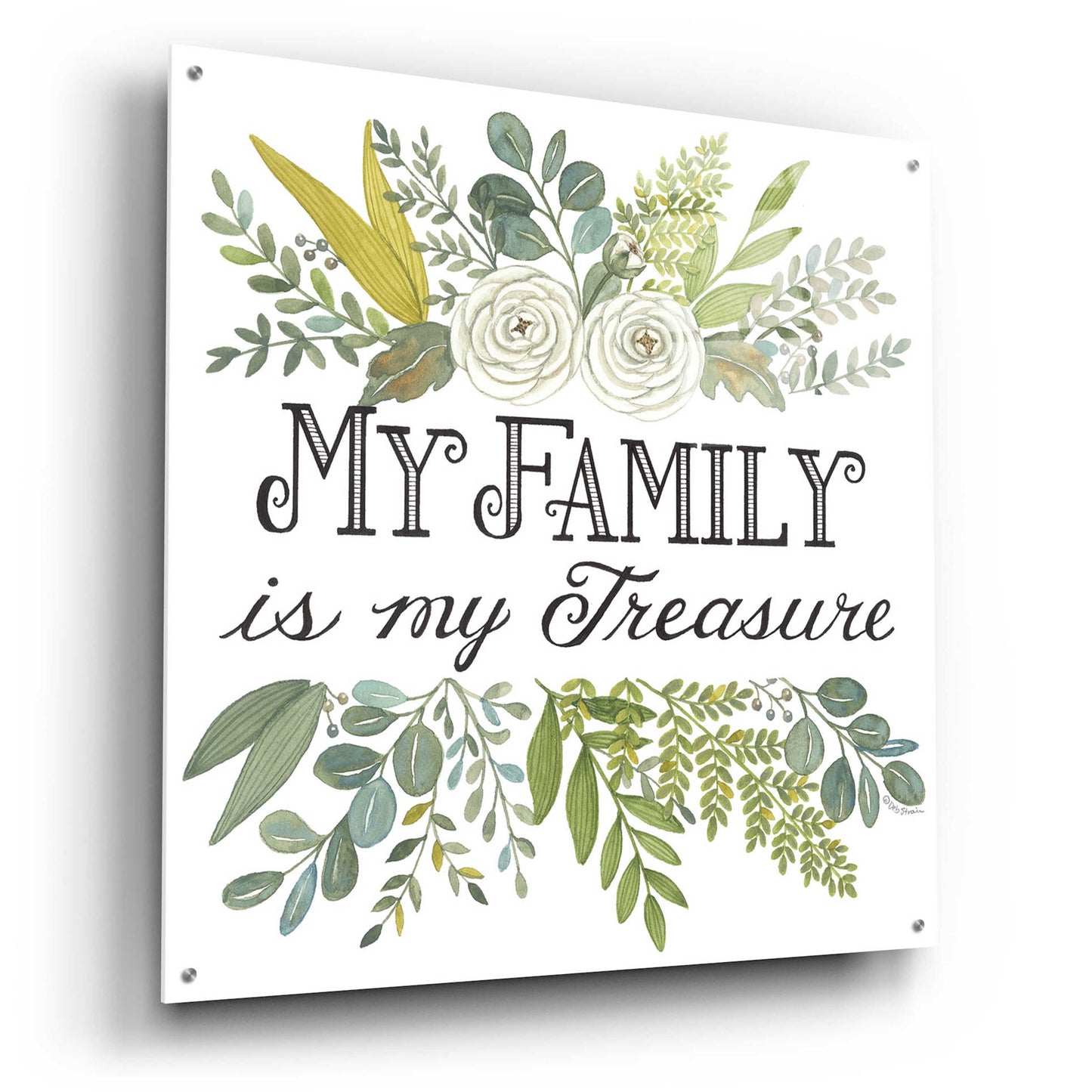 Epic Art 'My Family Is My Treasure' by Deb Strain, Acrylic Glass Wall Art,36x36