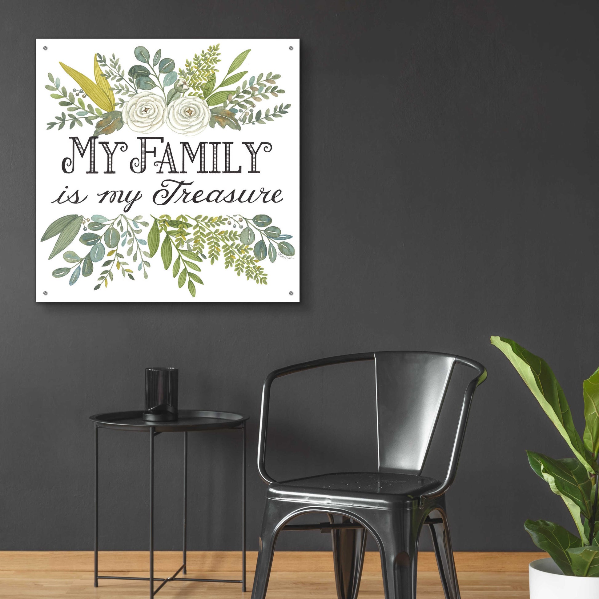 Epic Art 'My Family Is My Treasure' by Deb Strain, Acrylic Glass Wall Art,36x36