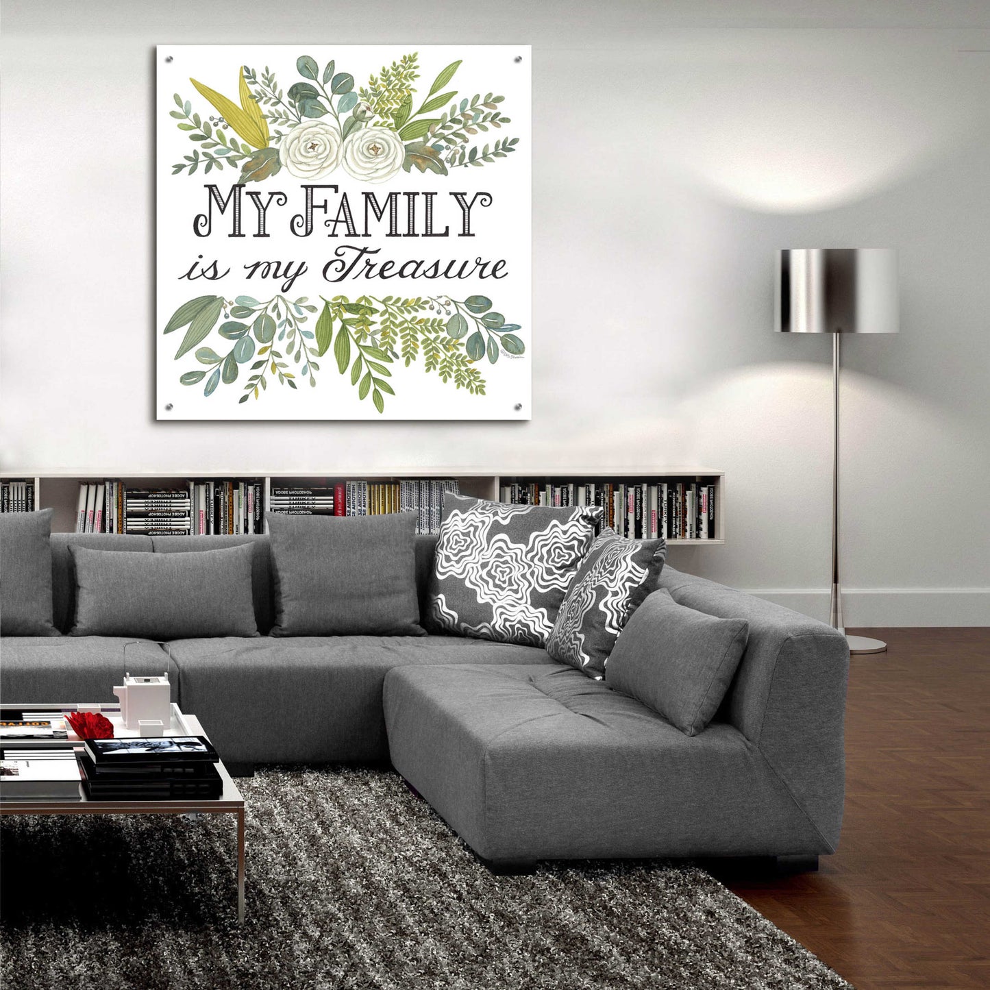 Epic Art 'My Family Is My Treasure' by Deb Strain, Acrylic Glass Wall Art,36x36