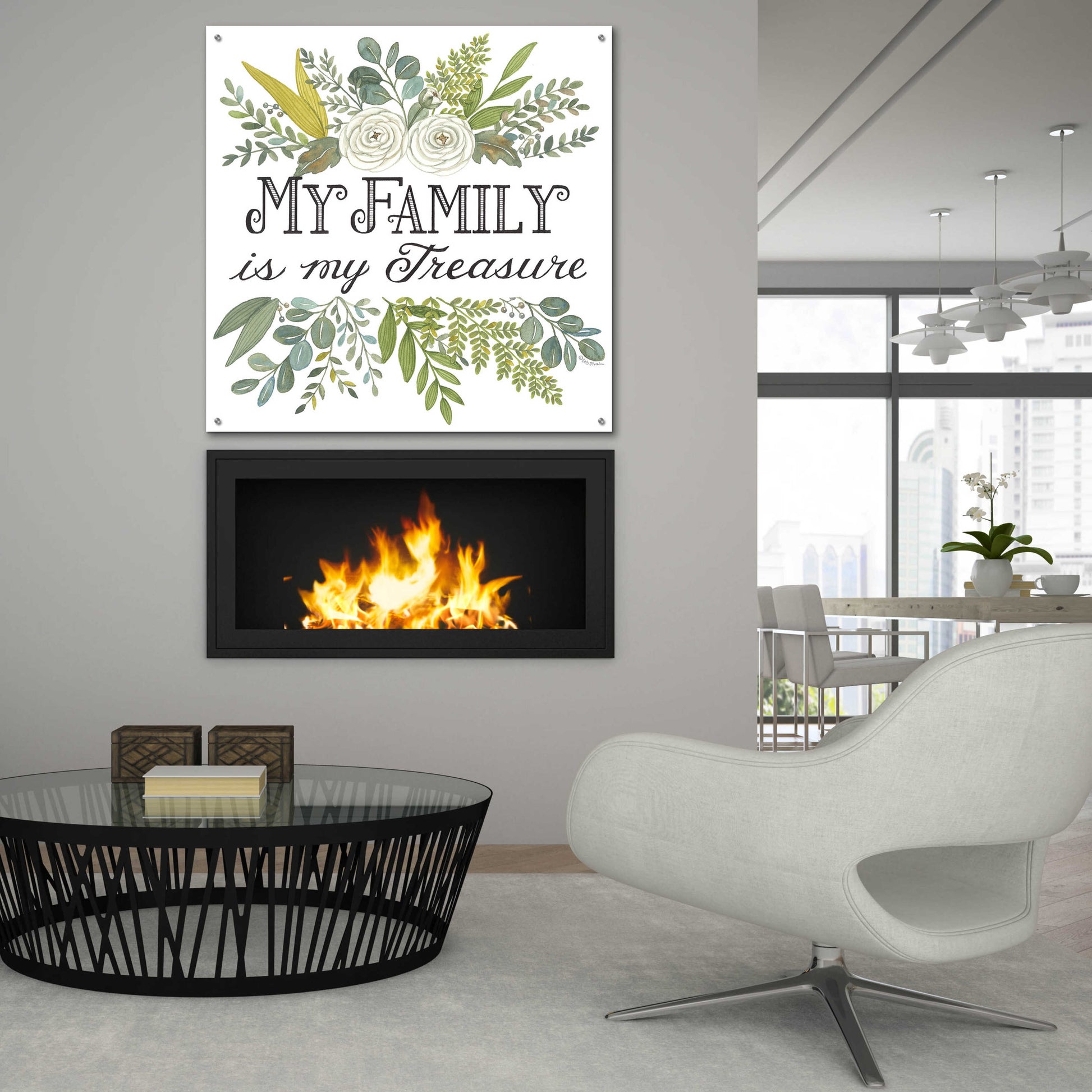 Epic Art 'My Family Is My Treasure' by Deb Strain, Acrylic Glass Wall Art,36x36