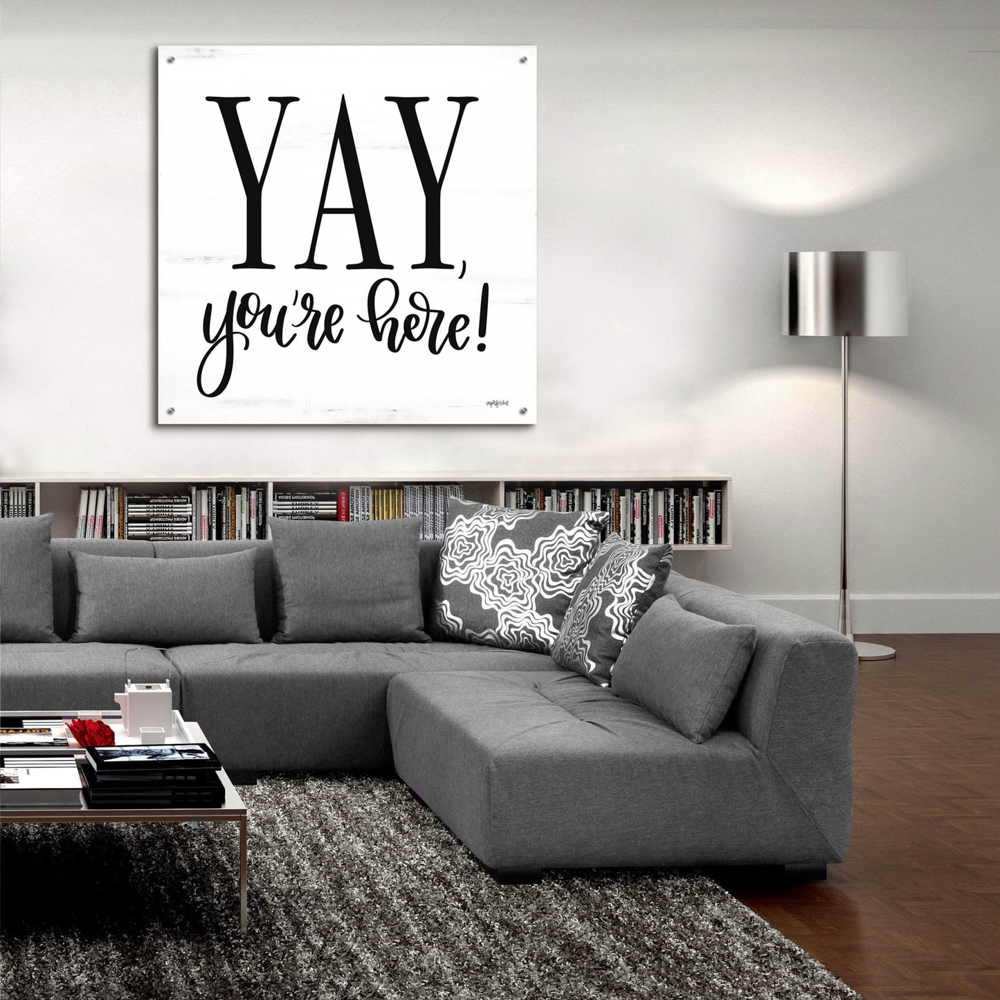 Epic Art 'Yay, You'Re Here!' by Imperfect Dust, Acrylic Glass Wall Art,36x36