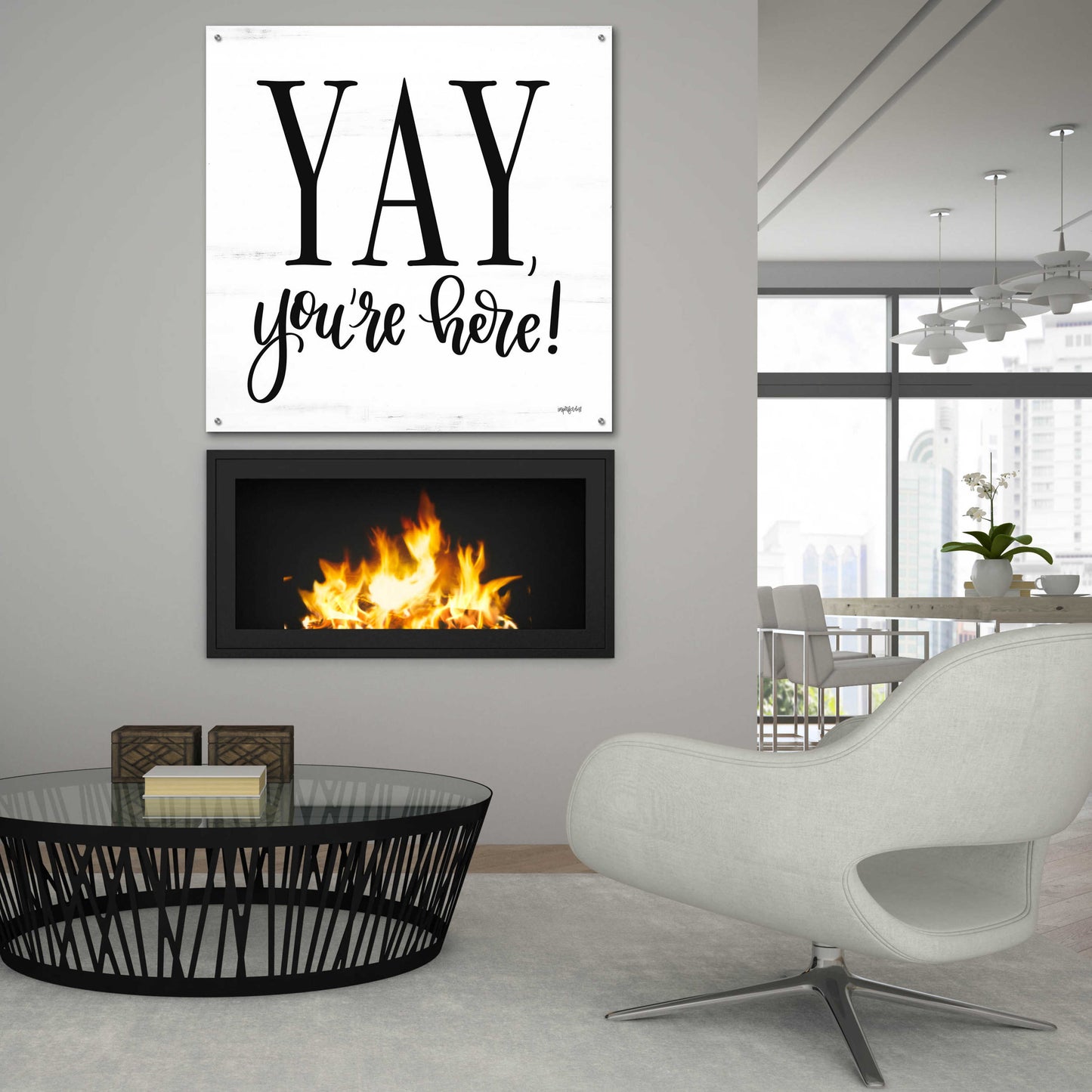 Epic Art 'Yay, You'Re Here!' by Imperfect Dust, Acrylic Glass Wall Art,36x36