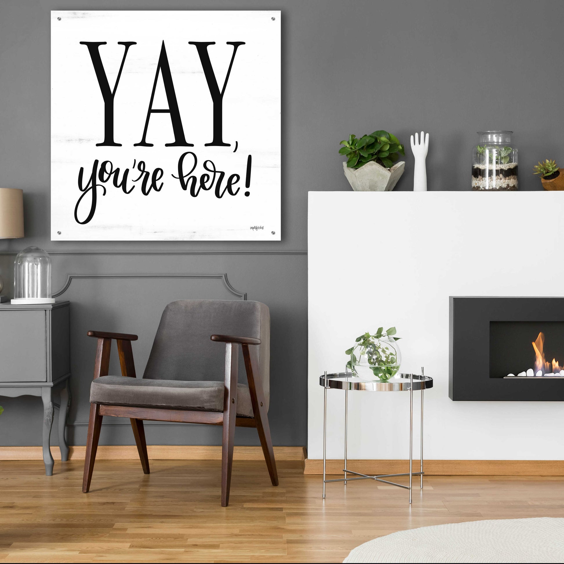 Epic Art 'Yay, You'Re Here!' by Imperfect Dust, Acrylic Glass Wall Art,36x36