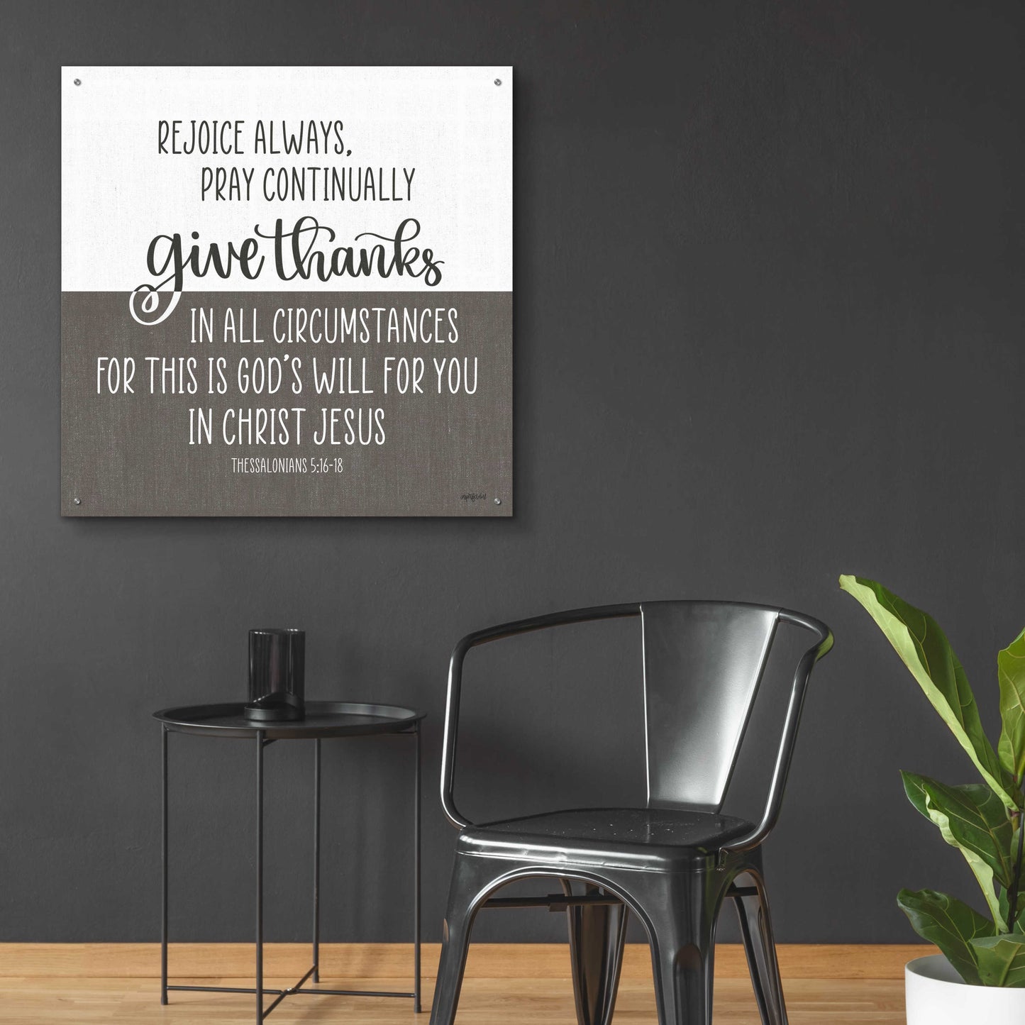 Epic Art 'Give Thanks' by Imperfect Dust, Acrylic Glass Wall Art,36x36