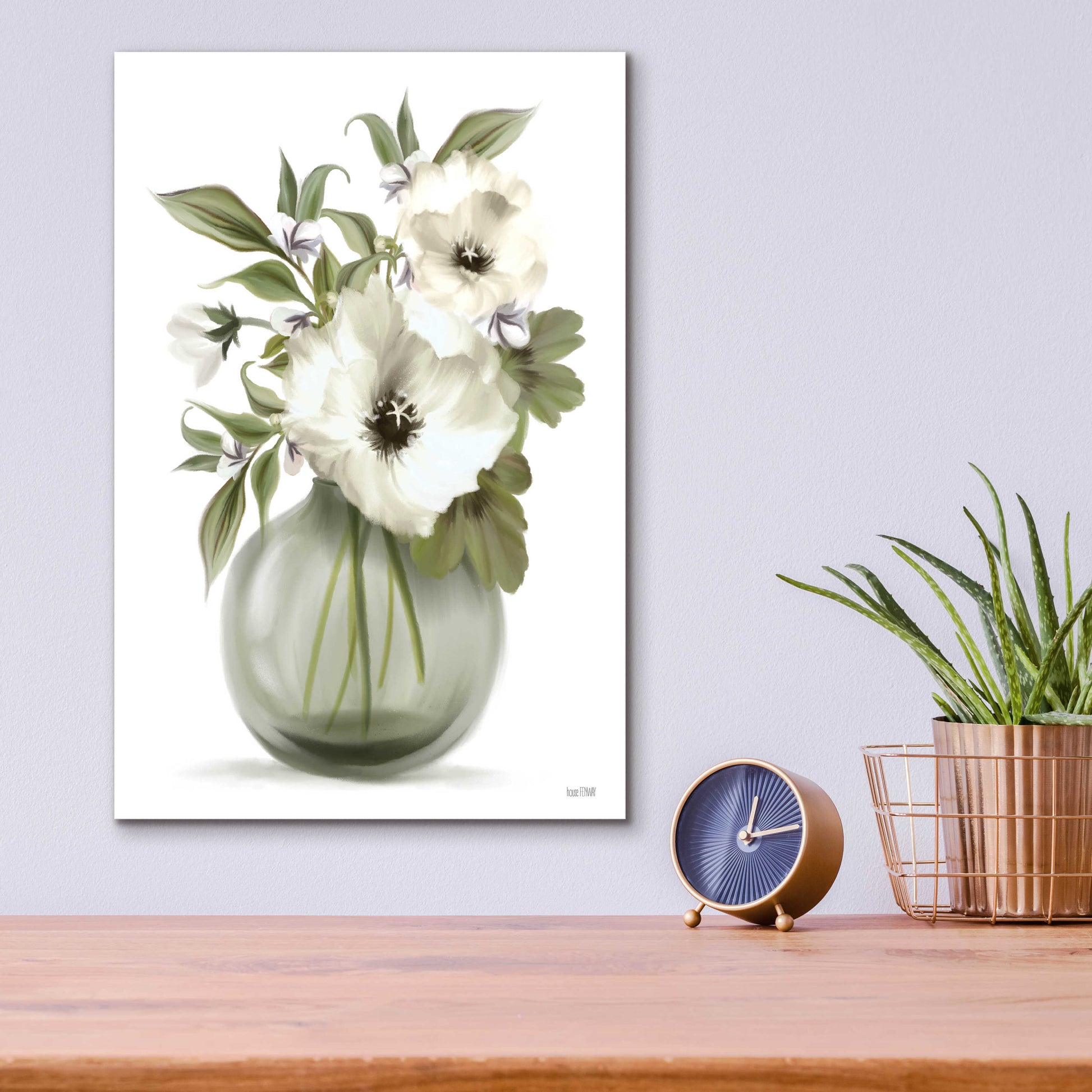 Epic Art 'Botanical Posies' by House Fenway, Acrylic Glass Wall Art,12x16