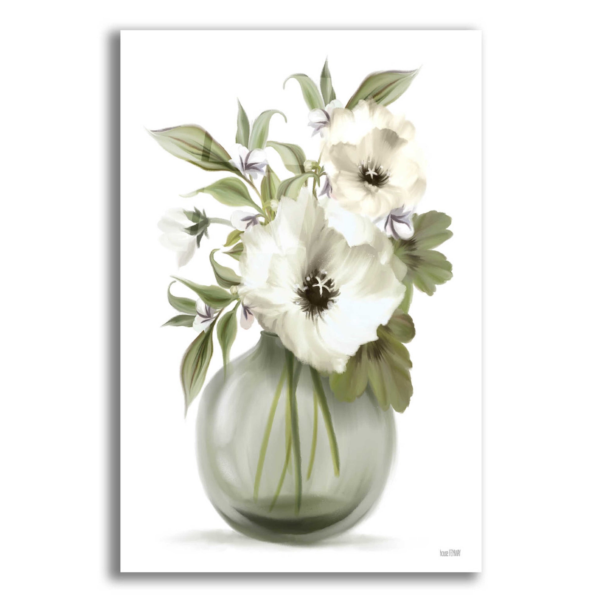 Epic Art 'Botanical Posies' by House Fenway, Acrylic Glass Wall Art,12x16