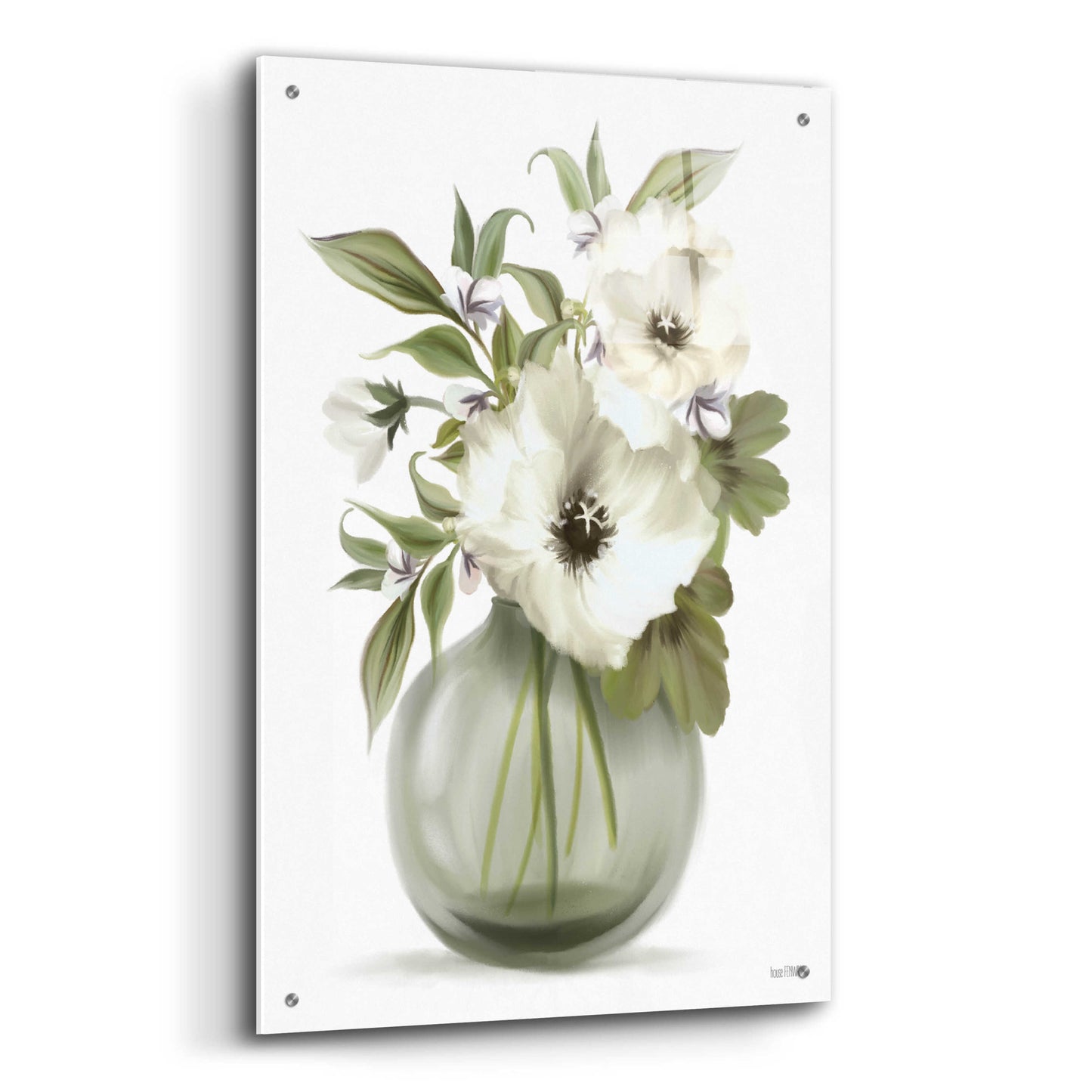 Epic Art 'Botanical Posies' by House Fenway, Acrylic Glass Wall Art,24x36