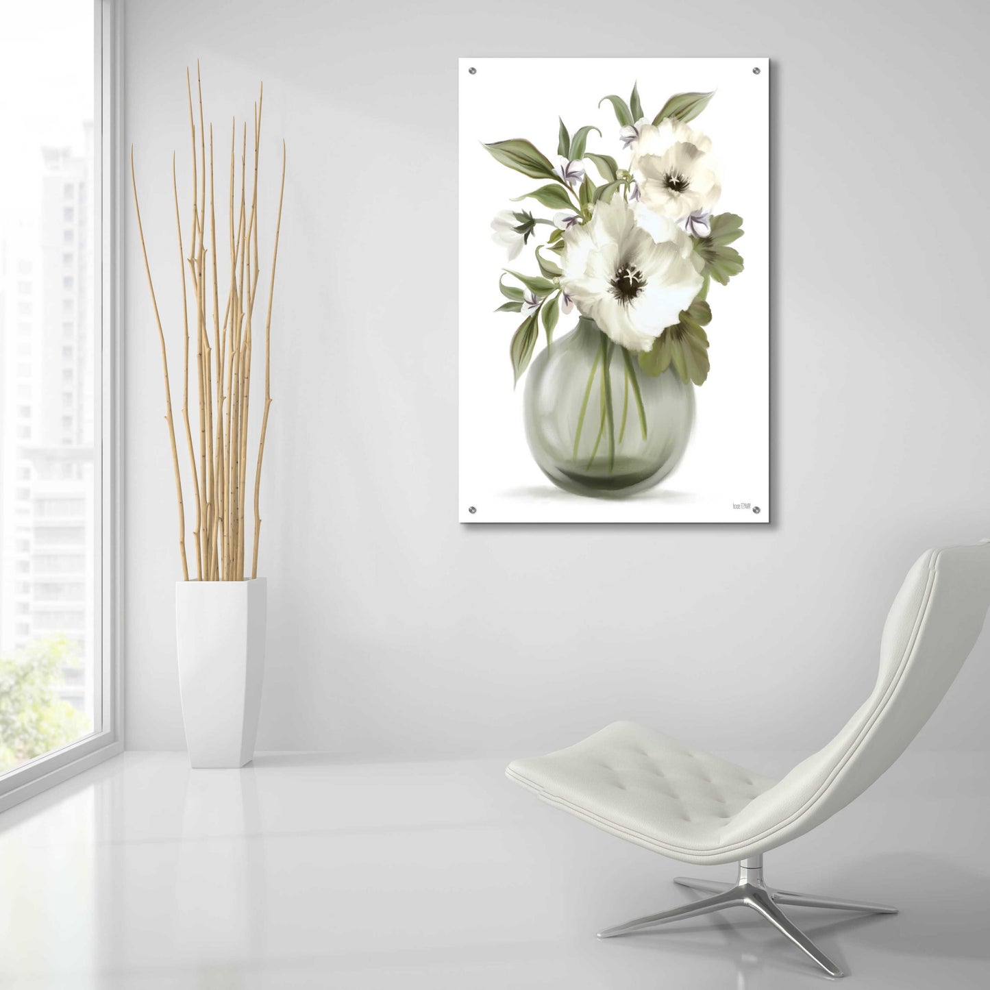 Epic Art 'Botanical Posies' by House Fenway, Acrylic Glass Wall Art,24x36