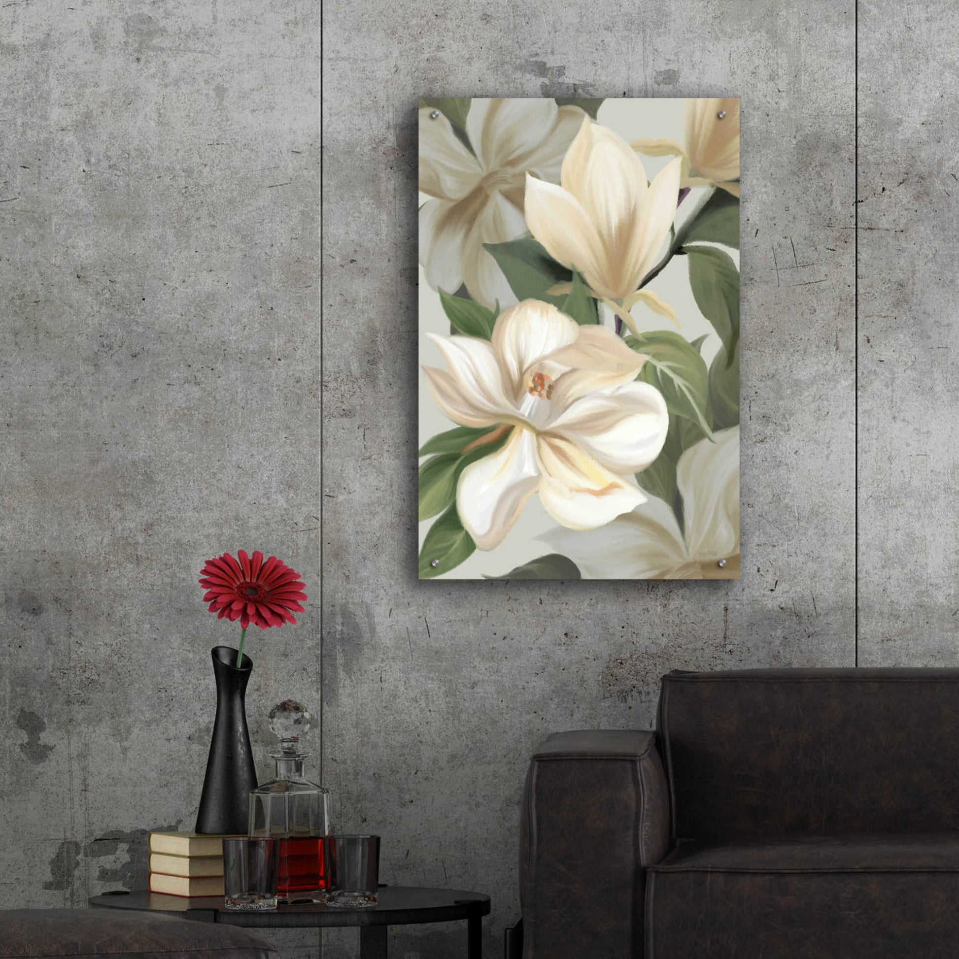 Epic Art 'Magnolia Blossoms I' by House Fenway, Acrylic Glass Wall Art,24x36