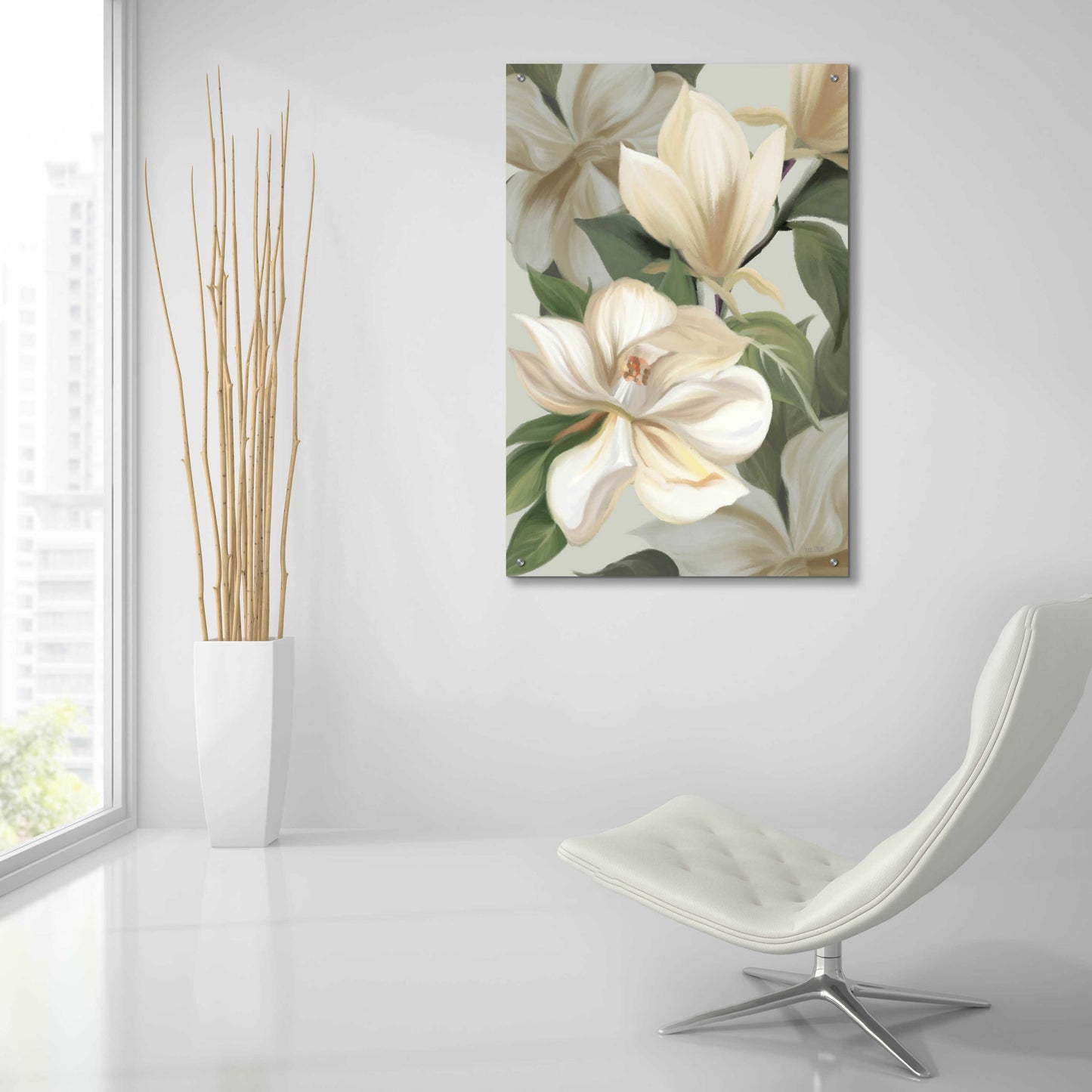 Epic Art 'Magnolia Blossoms I' by House Fenway, Acrylic Glass Wall Art,24x36