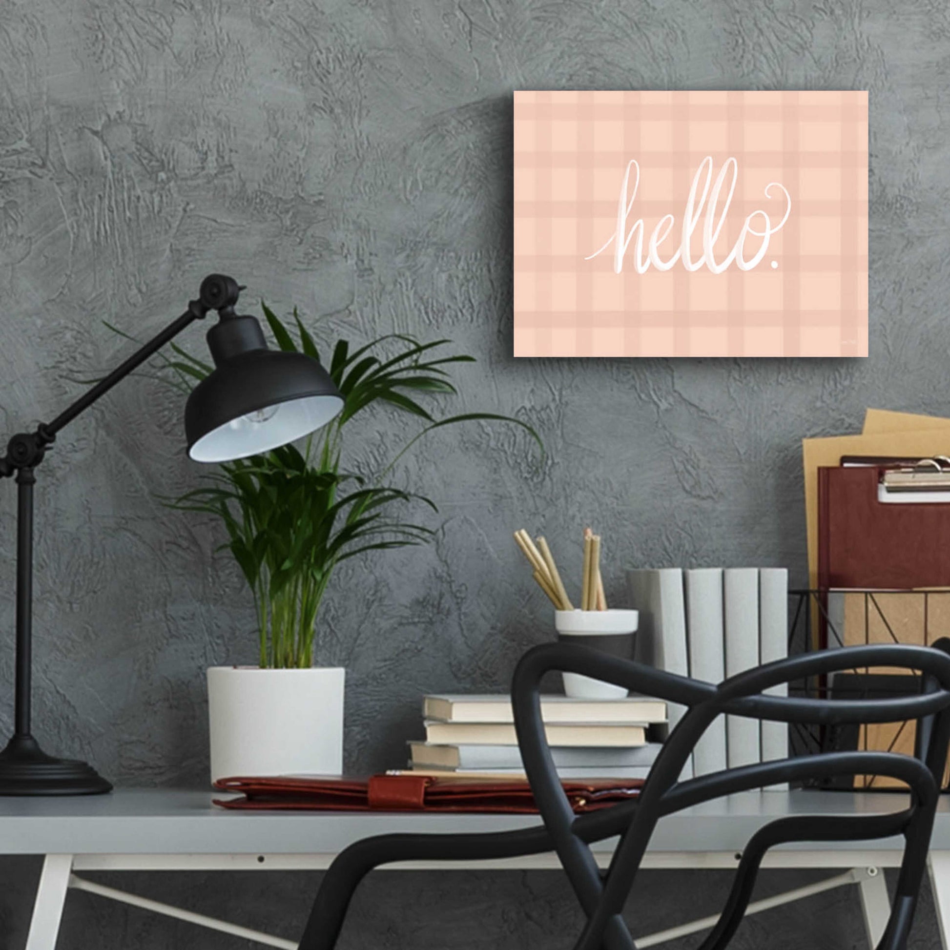 Epic Art 'Pretty Plaid Hello' by House Fenway, Acrylic Glass Wall Art,16x12