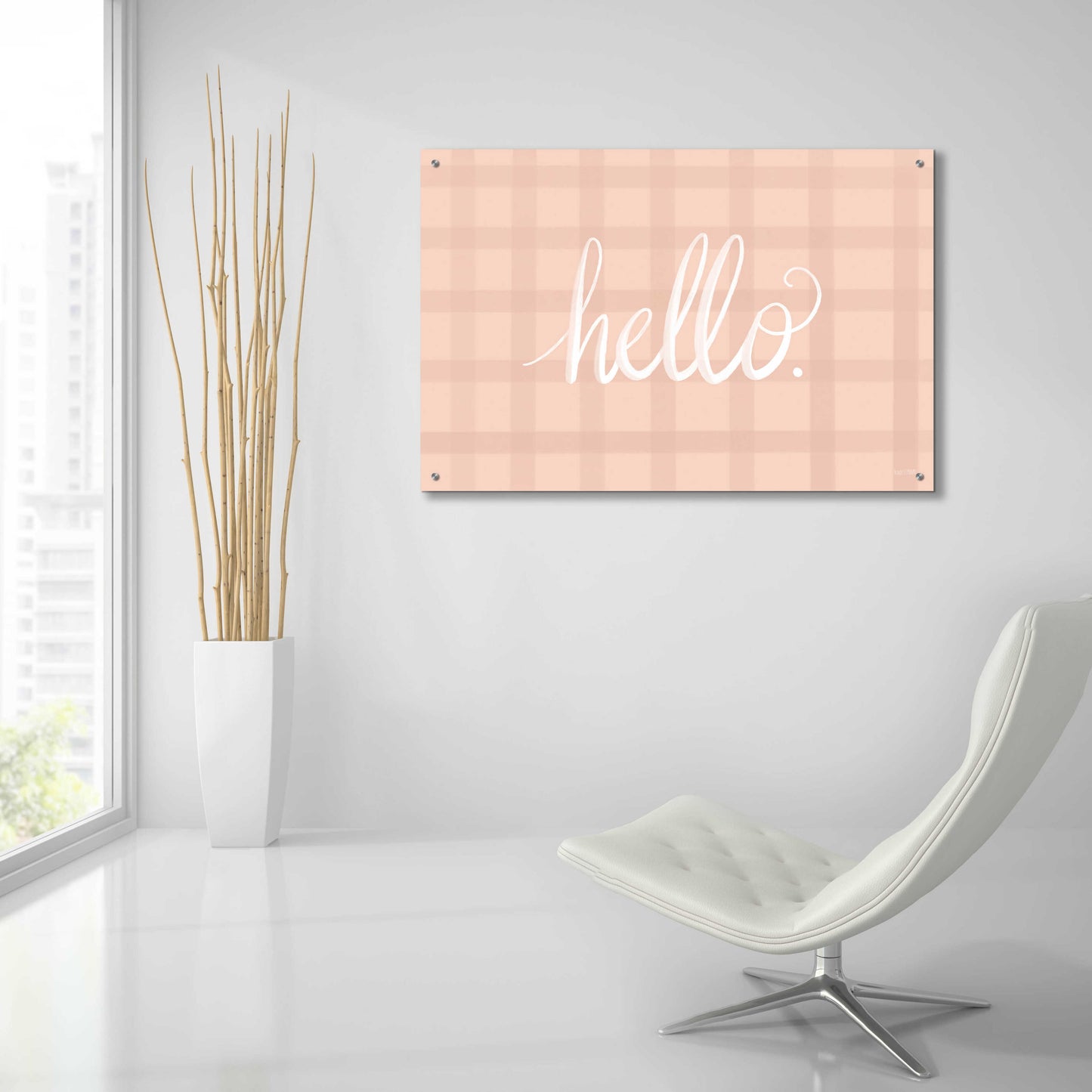 Epic Art 'Pretty Plaid Hello' by House Fenway, Acrylic Glass Wall Art,36x24