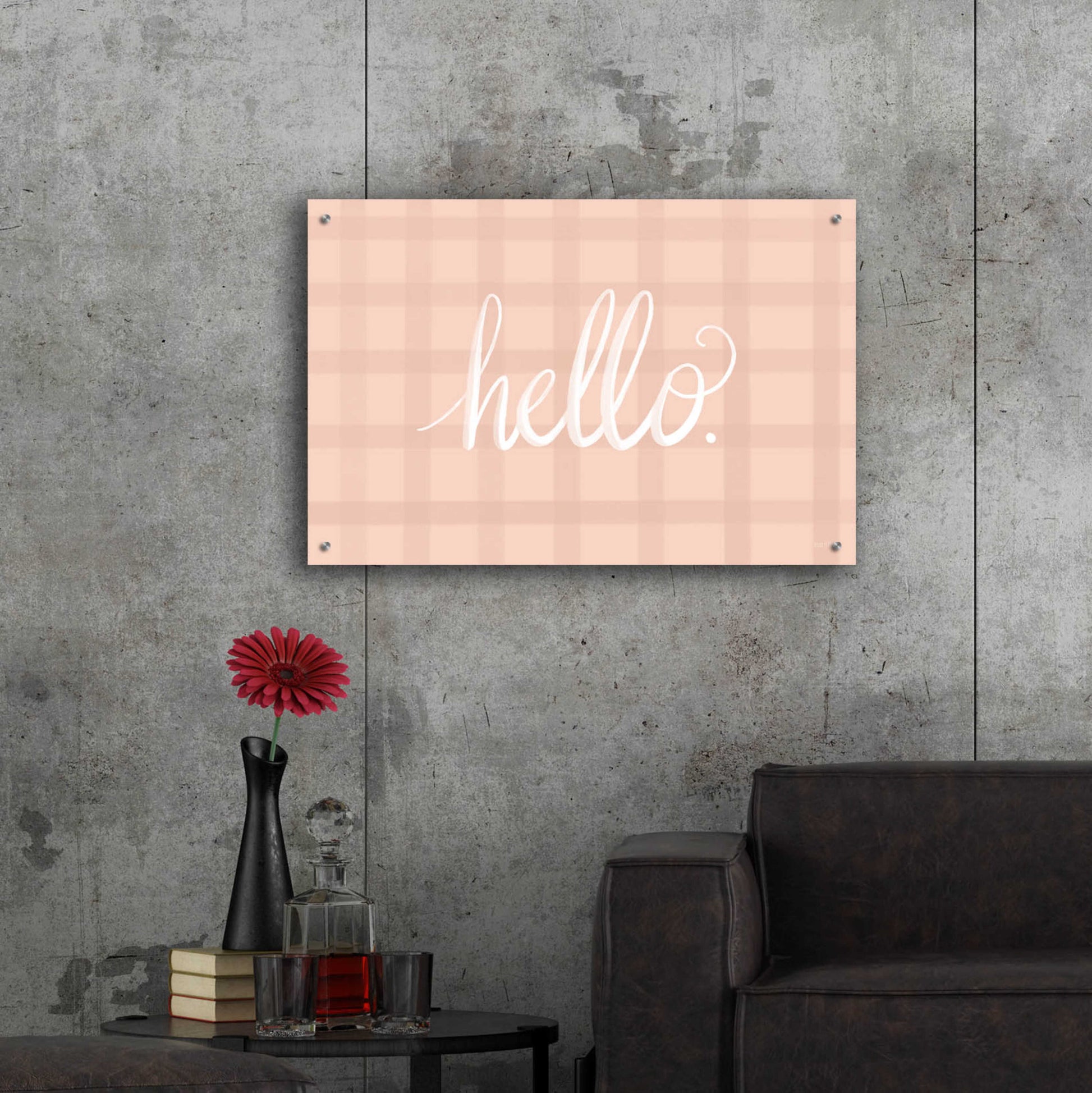 Epic Art 'Pretty Plaid Hello' by House Fenway, Acrylic Glass Wall Art,36x24