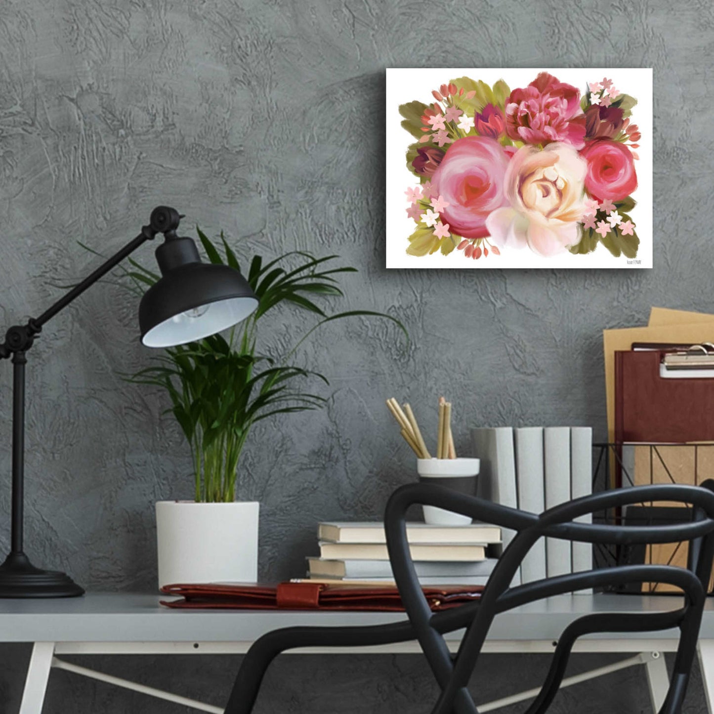 Epic Art 'Heartfelt Blossoms' by House Fenway, Acrylic Glass Wall Art,16x12