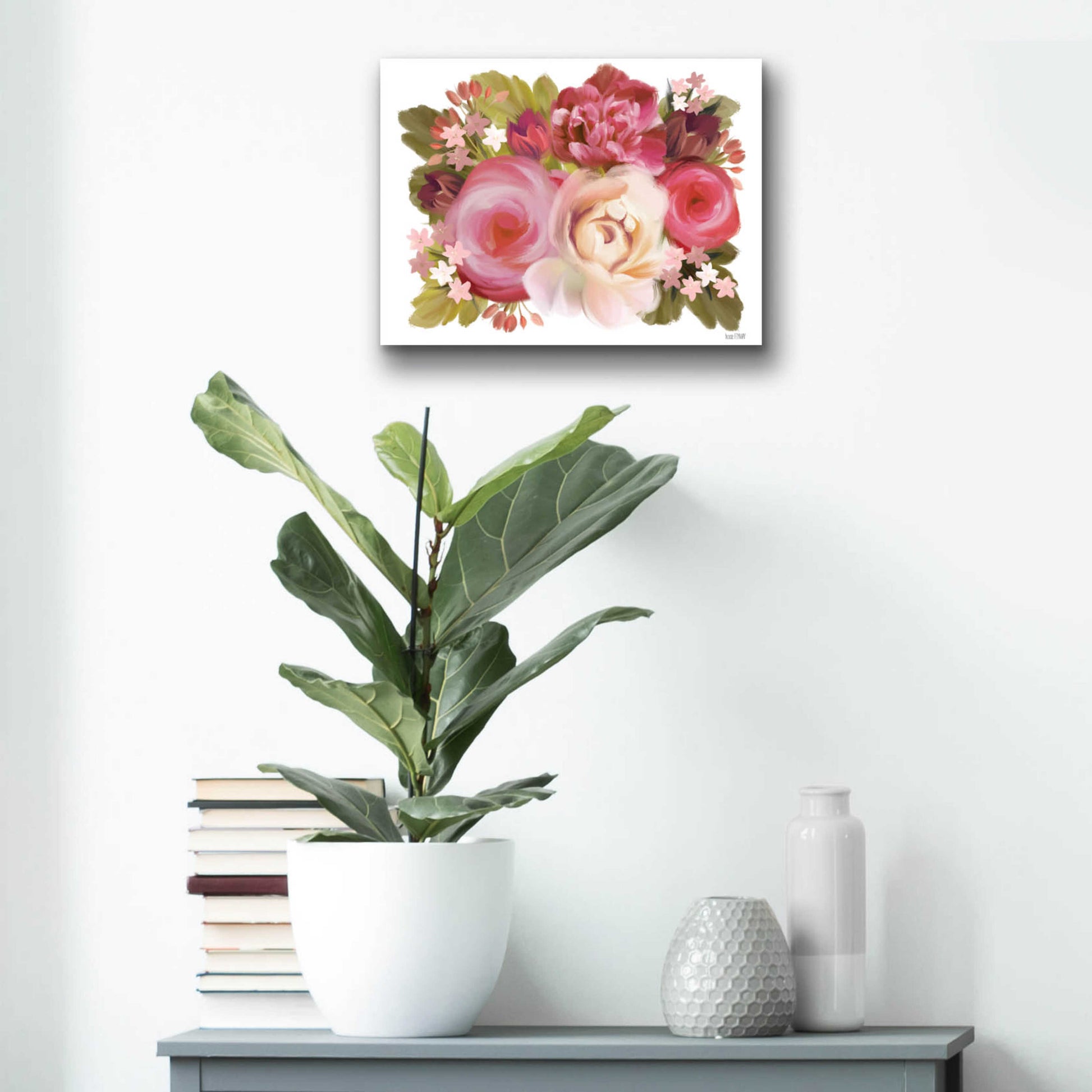 Epic Art 'Heartfelt Blossoms' by House Fenway, Acrylic Glass Wall Art,16x12