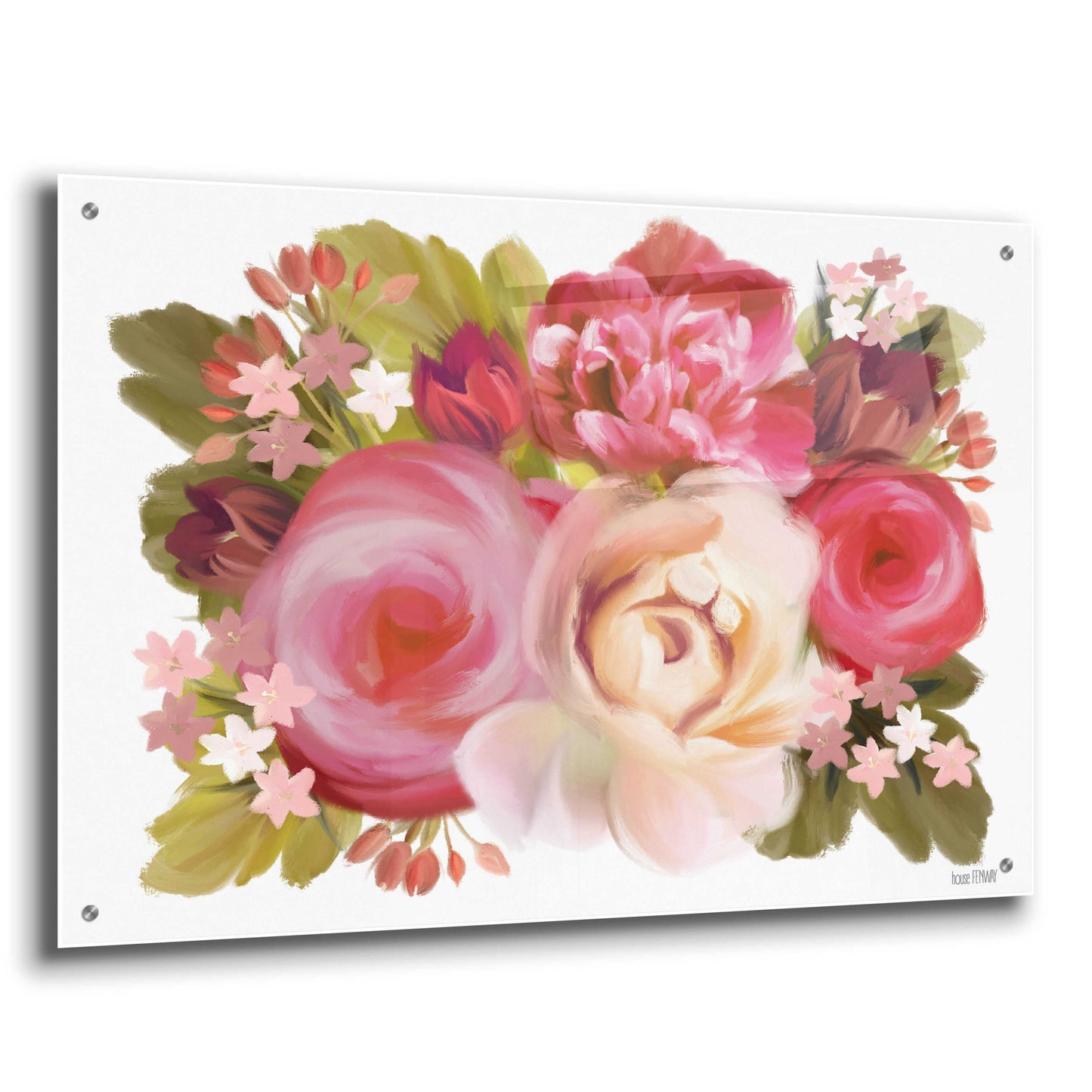 Epic Art 'Heartfelt Blossoms' by House Fenway, Acrylic Glass Wall Art,36x24