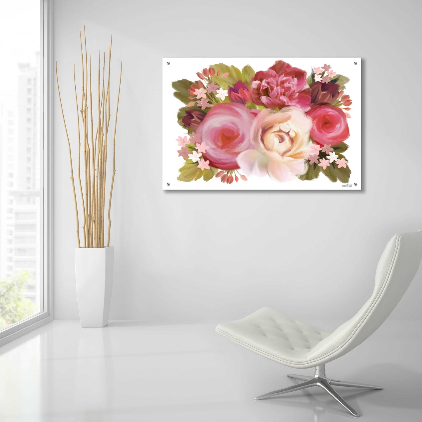 Epic Art 'Heartfelt Blossoms' by House Fenway, Acrylic Glass Wall Art,36x24