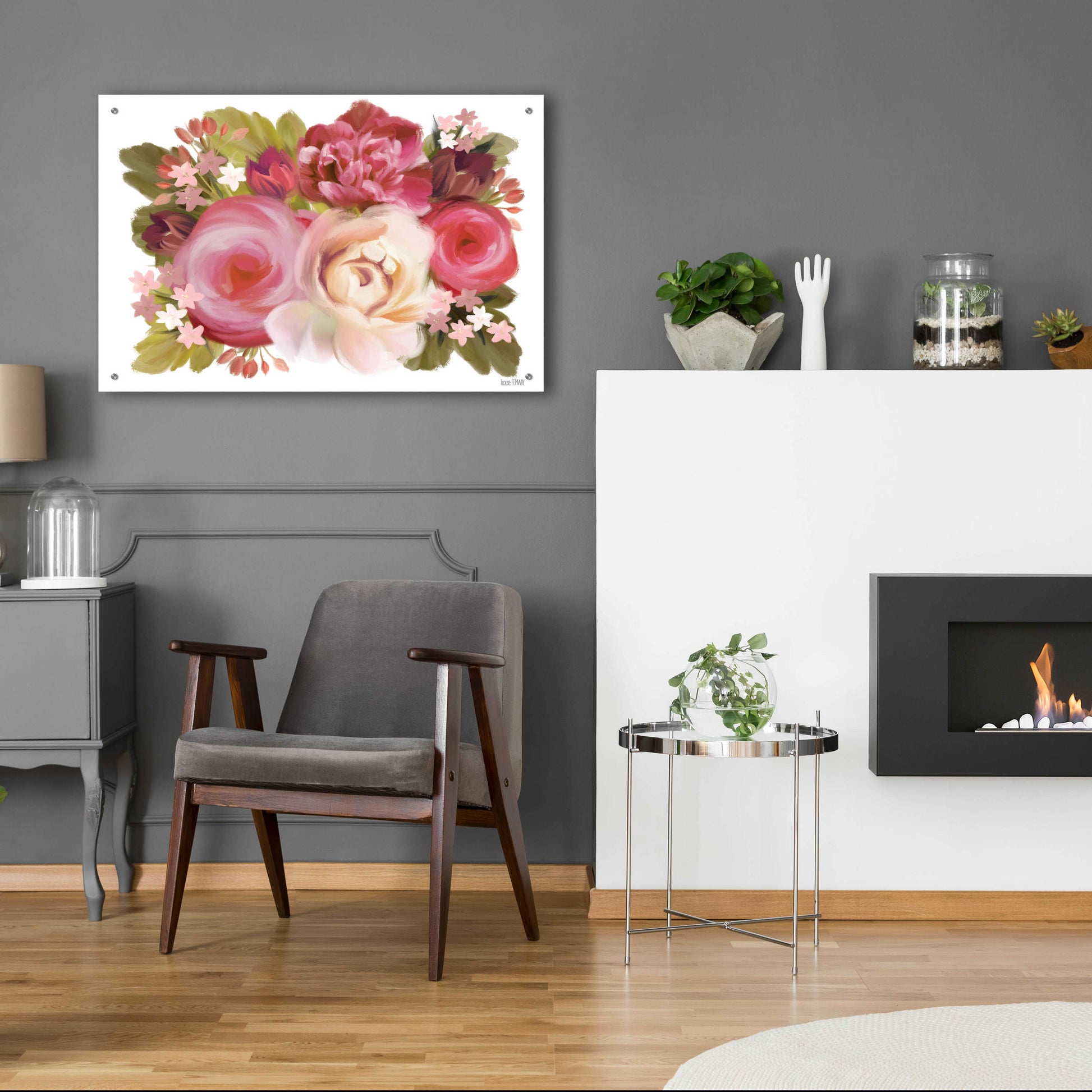 Epic Art 'Heartfelt Blossoms' by House Fenway, Acrylic Glass Wall Art,36x24