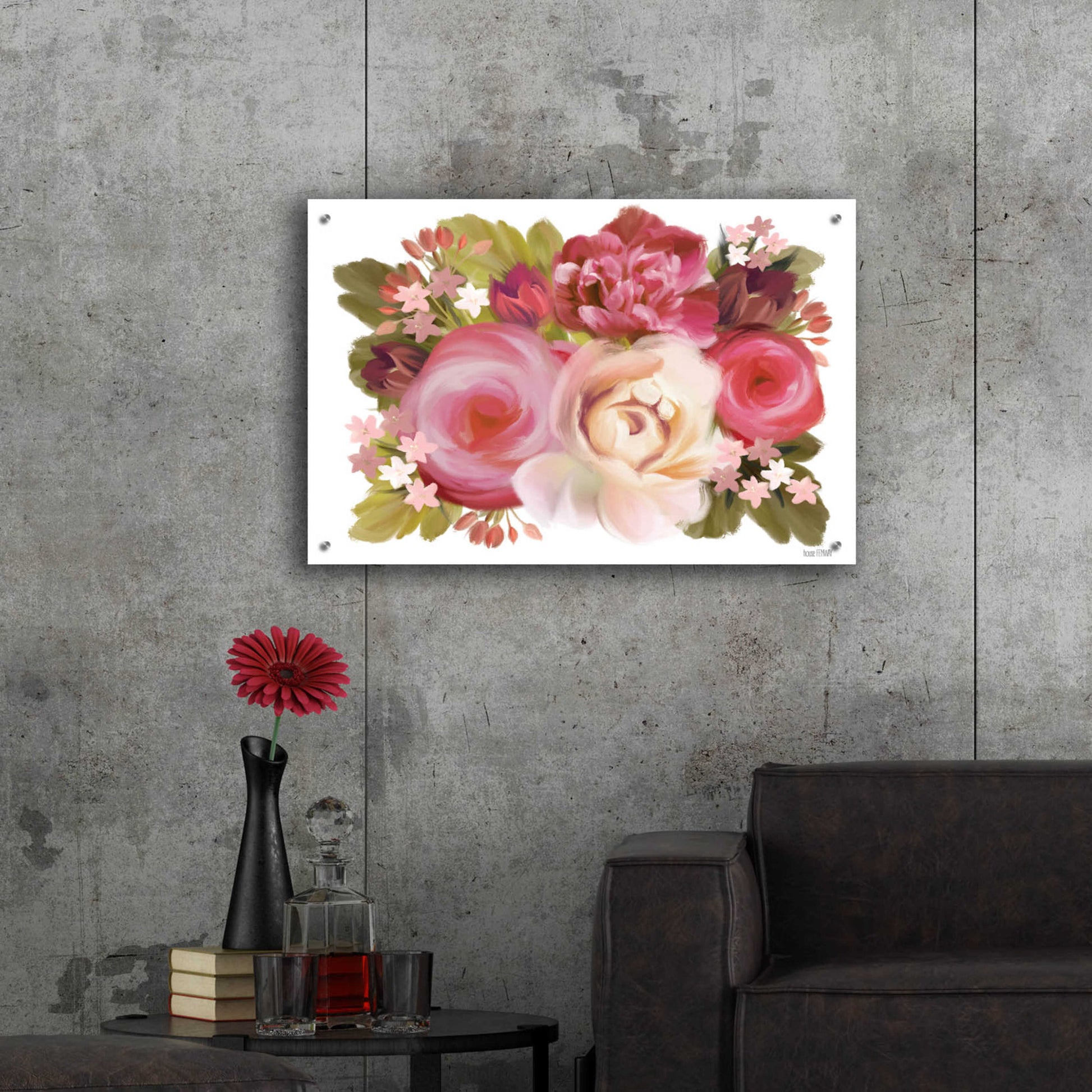 Epic Art 'Heartfelt Blossoms' by House Fenway, Acrylic Glass Wall Art,36x24