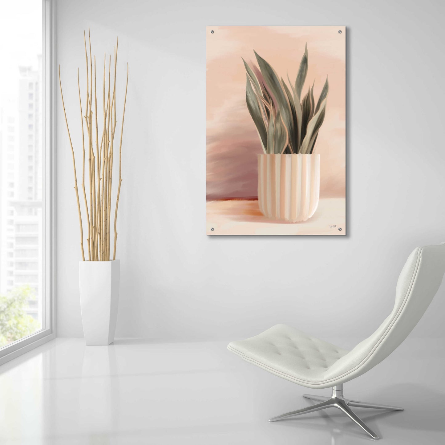 Epic Art 'Striped Bohemian Plant II' by House Fenway, Acrylic Glass Wall Art,24x36