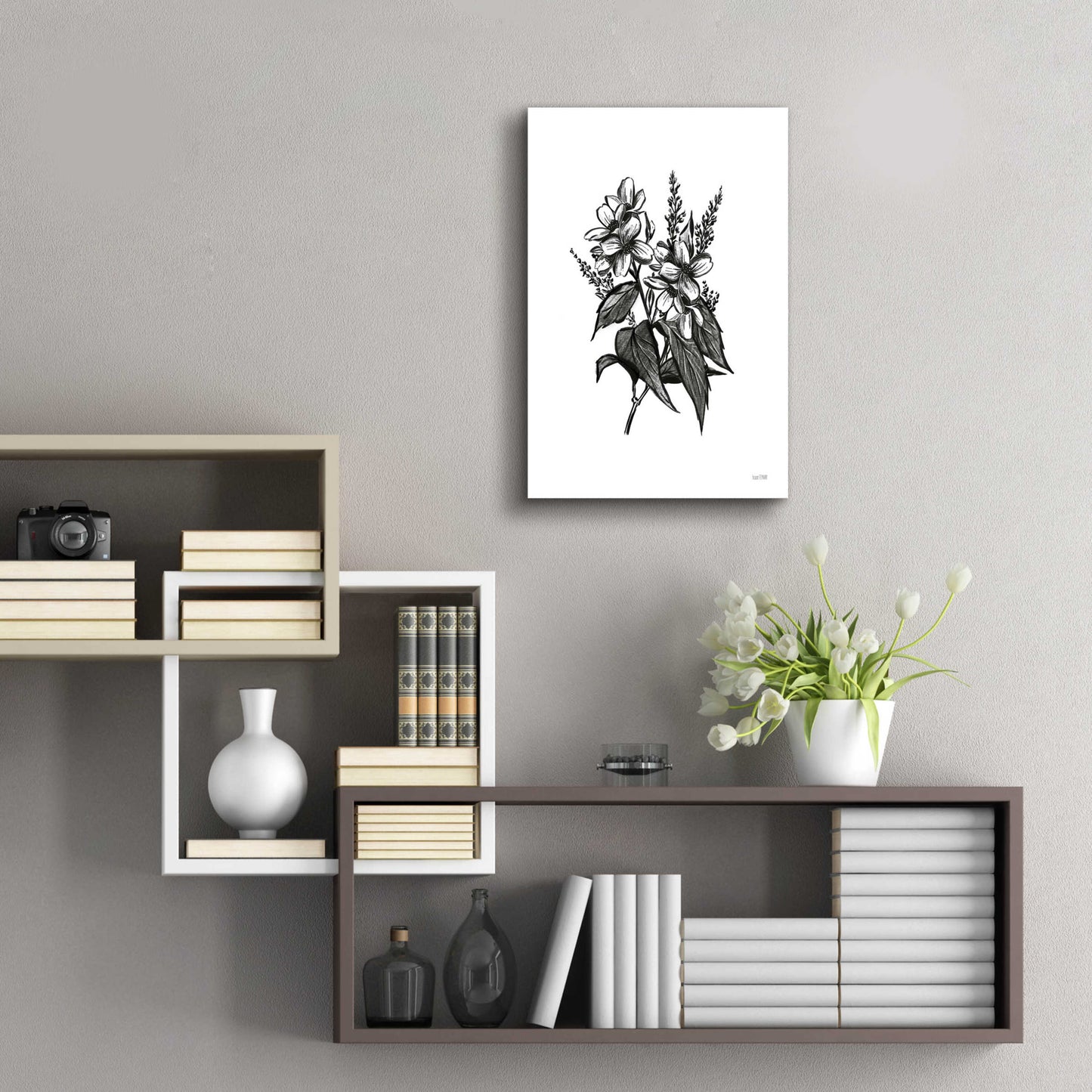 Epic Art 'Pen And Ink Wildflower I' by House Fenway, Acrylic Glass Wall Art,16x24