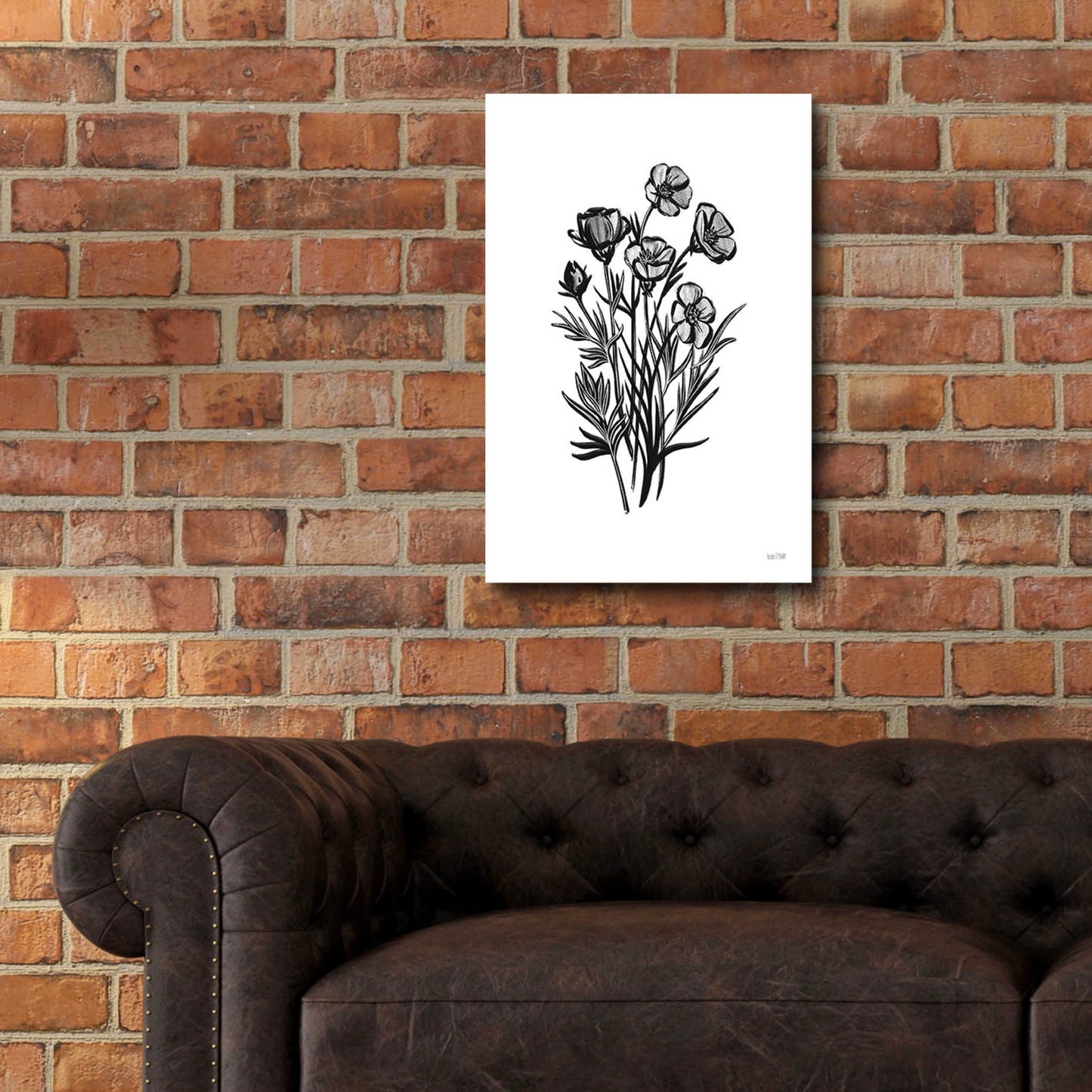 Epic Art 'Pen And Ink Wildflower II' by House Fenway, Acrylic Glass Wall Art,16x24