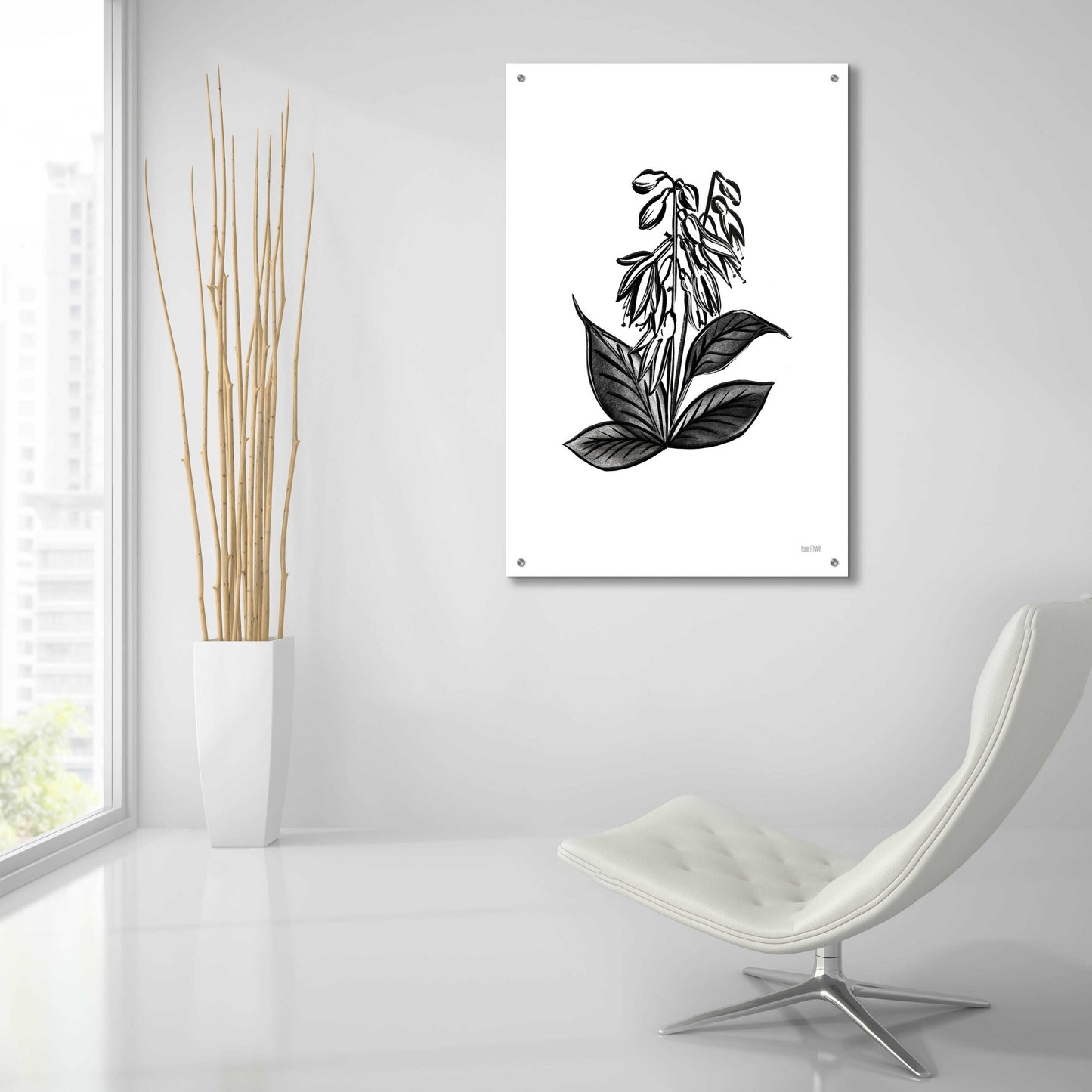 Epic Art 'Pen And Ink Wildflower III' by House Fenway, Acrylic Glass Wall Art,24x36