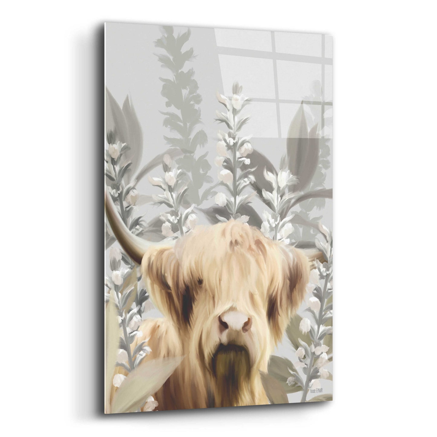 Epic Art 'Hairy Highland In The Field' by House Fenway, Acrylic Glass Wall Art,12x16