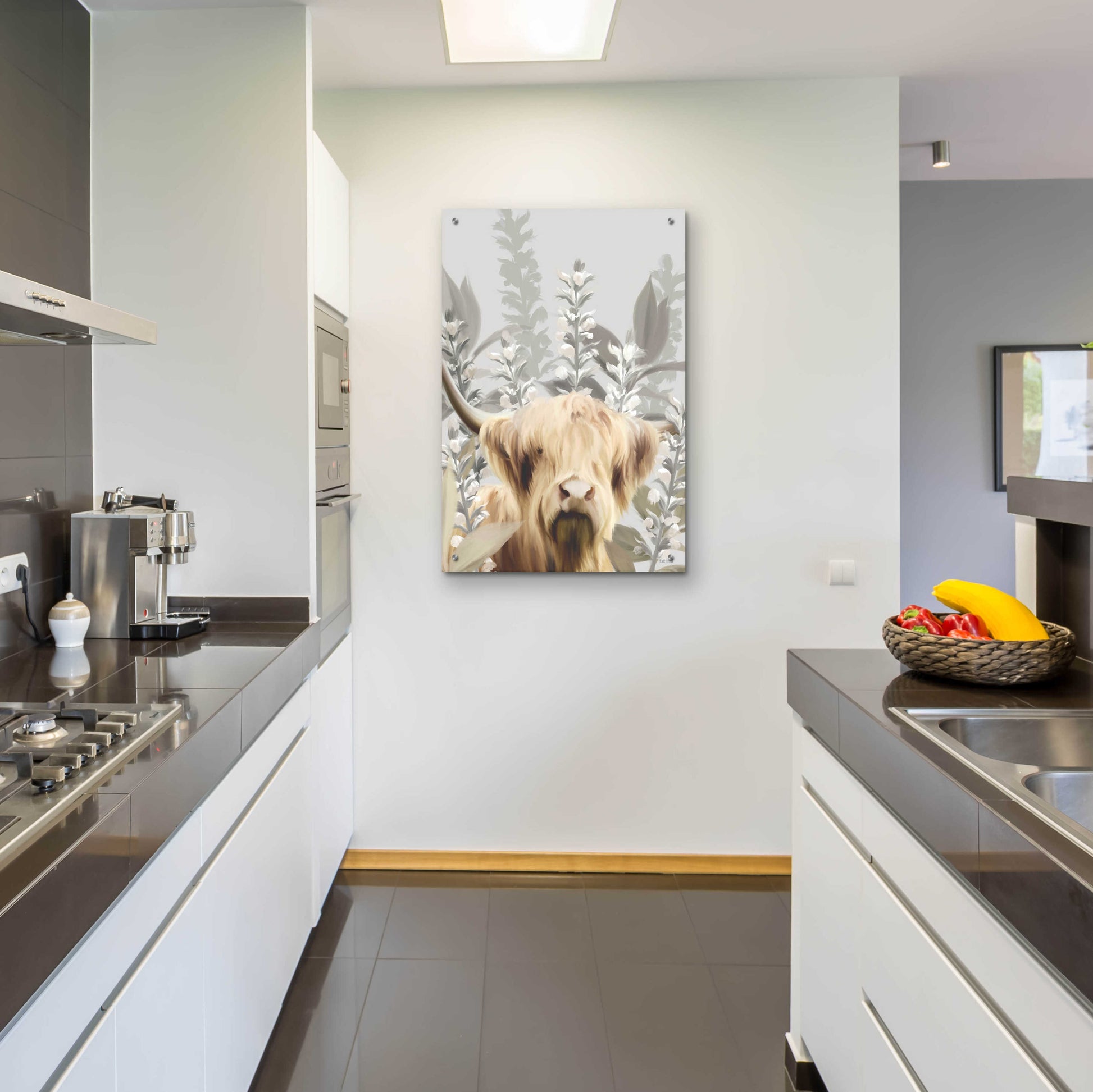 Epic Art 'Hairy Highland In The Field' by House Fenway, Acrylic Glass Wall Art,24x36