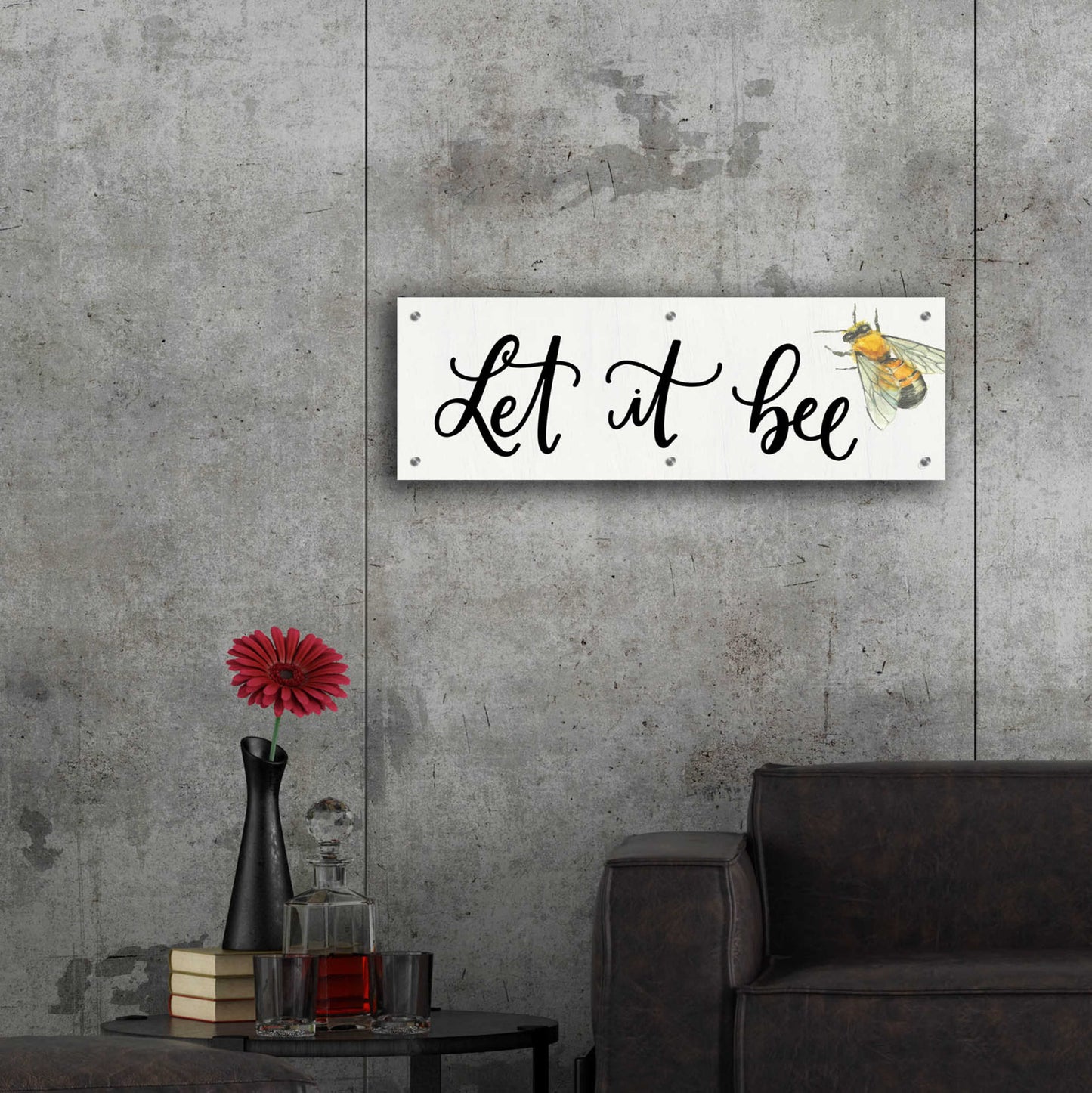 Epic Art 'Let It Bee' by Fearfully Made Creations, Acrylic Glass Wall Art,36x12