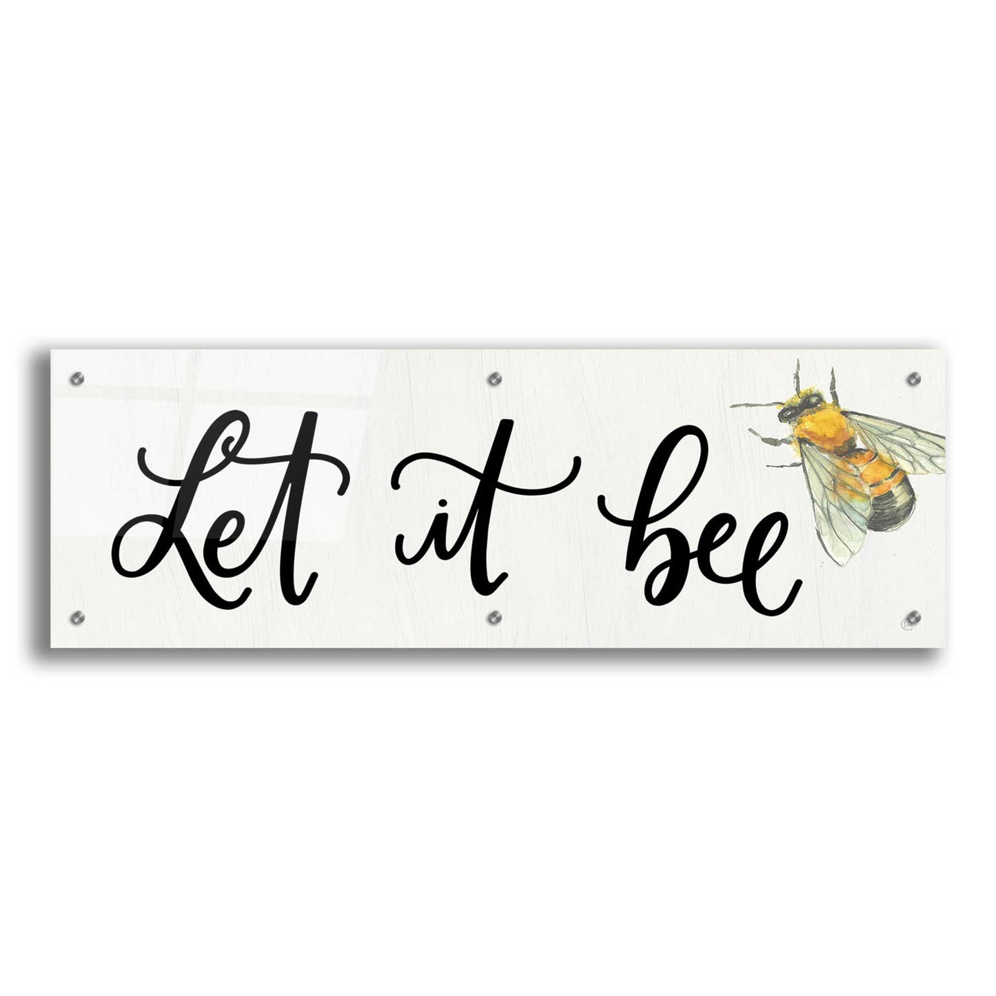 Epic Art 'Let It Bee' by Fearfully Made Creations, Acrylic Glass Wall Art,36x12