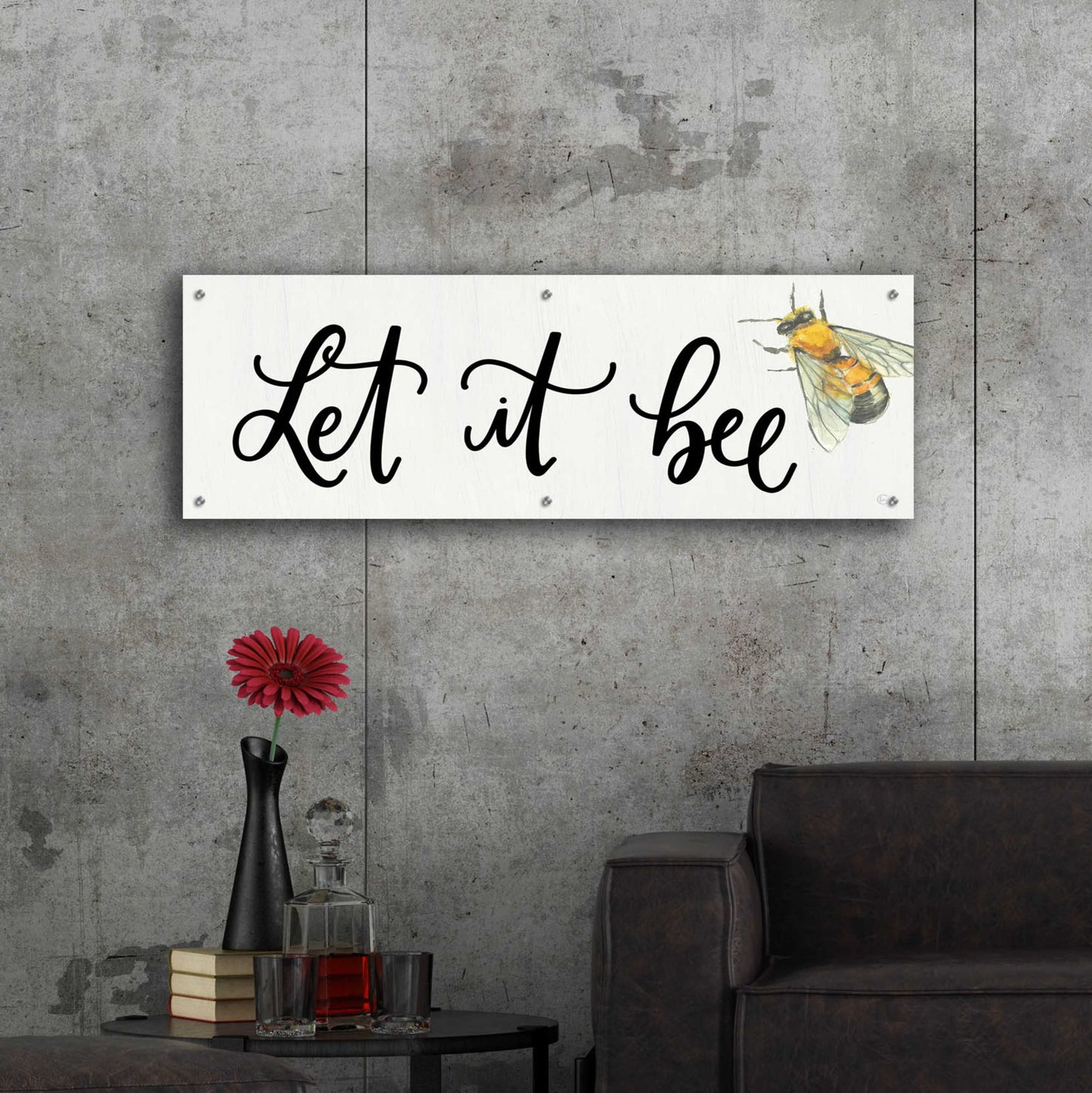 Epic Art 'Let It Bee' by Fearfully Made Creations, Acrylic Glass Wall Art,48x16