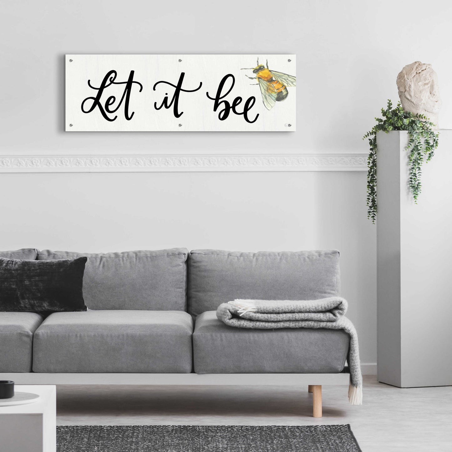 Epic Art 'Let It Bee' by Fearfully Made Creations, Acrylic Glass Wall Art,48x16