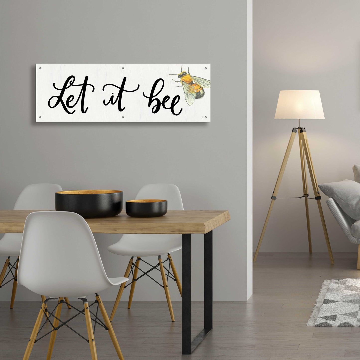 Epic Art 'Let It Bee' by Fearfully Made Creations, Acrylic Glass Wall Art,48x16