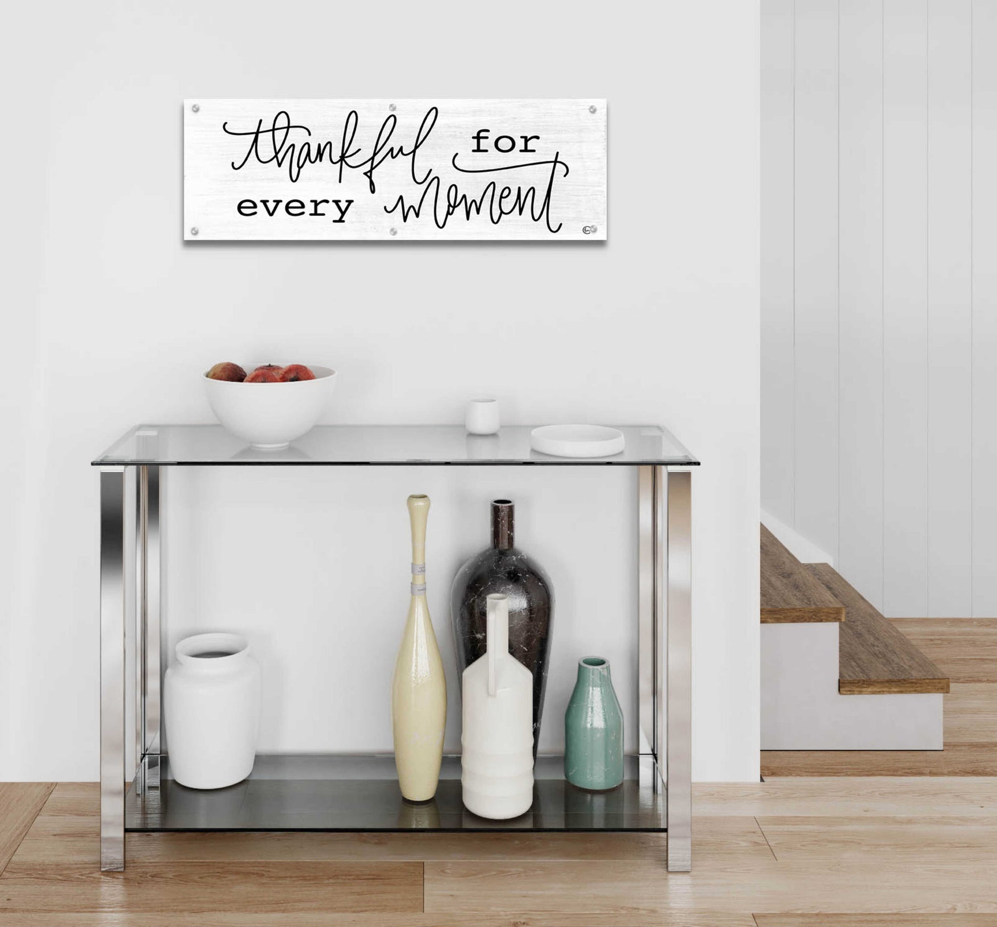 Epic Art 'Thankful For Every Moment' by Fearfully Made Creations, Acrylic Glass Wall Art,36x12