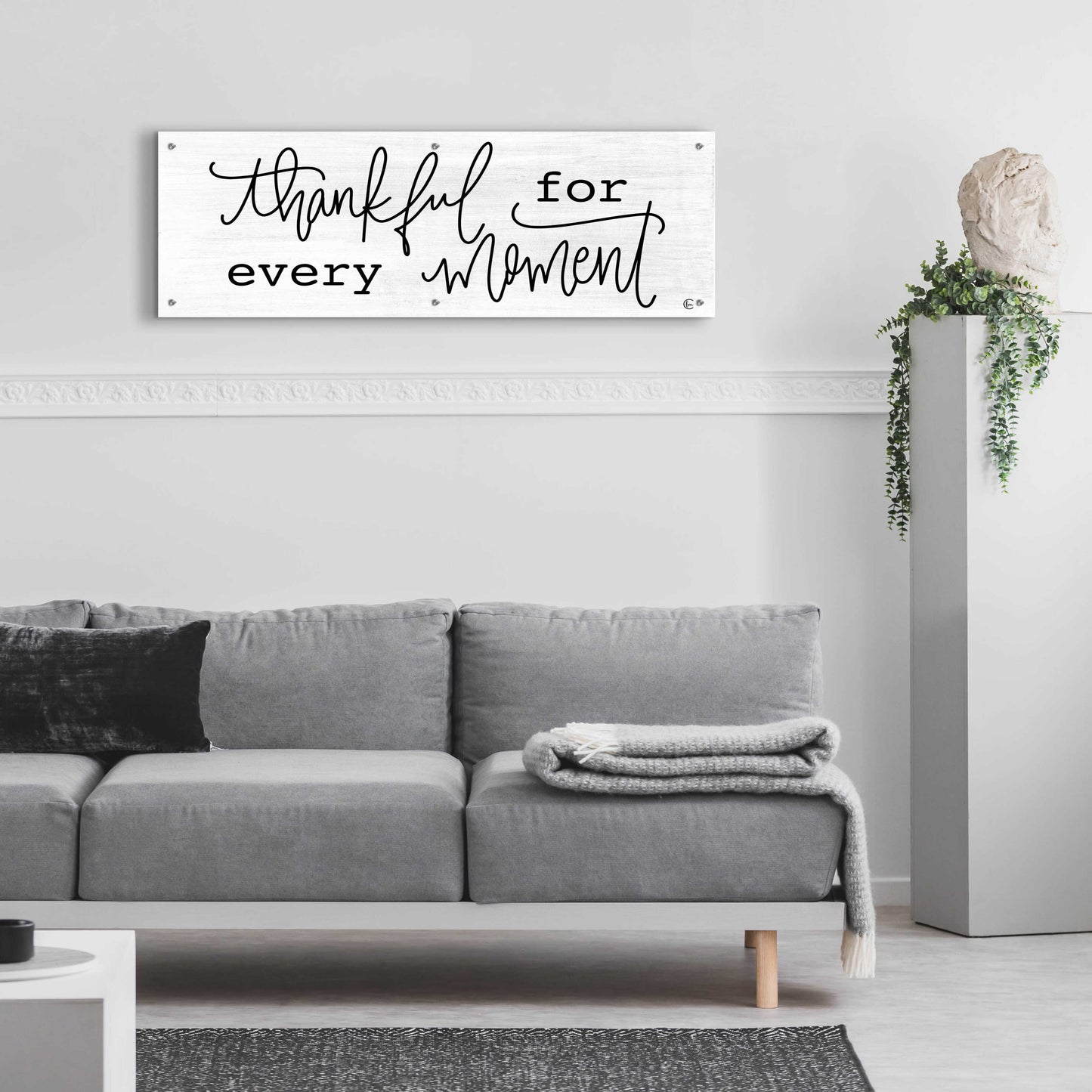 Epic Art 'Thankful For Every Moment' by Fearfully Made Creations, Acrylic Glass Wall Art,48x16