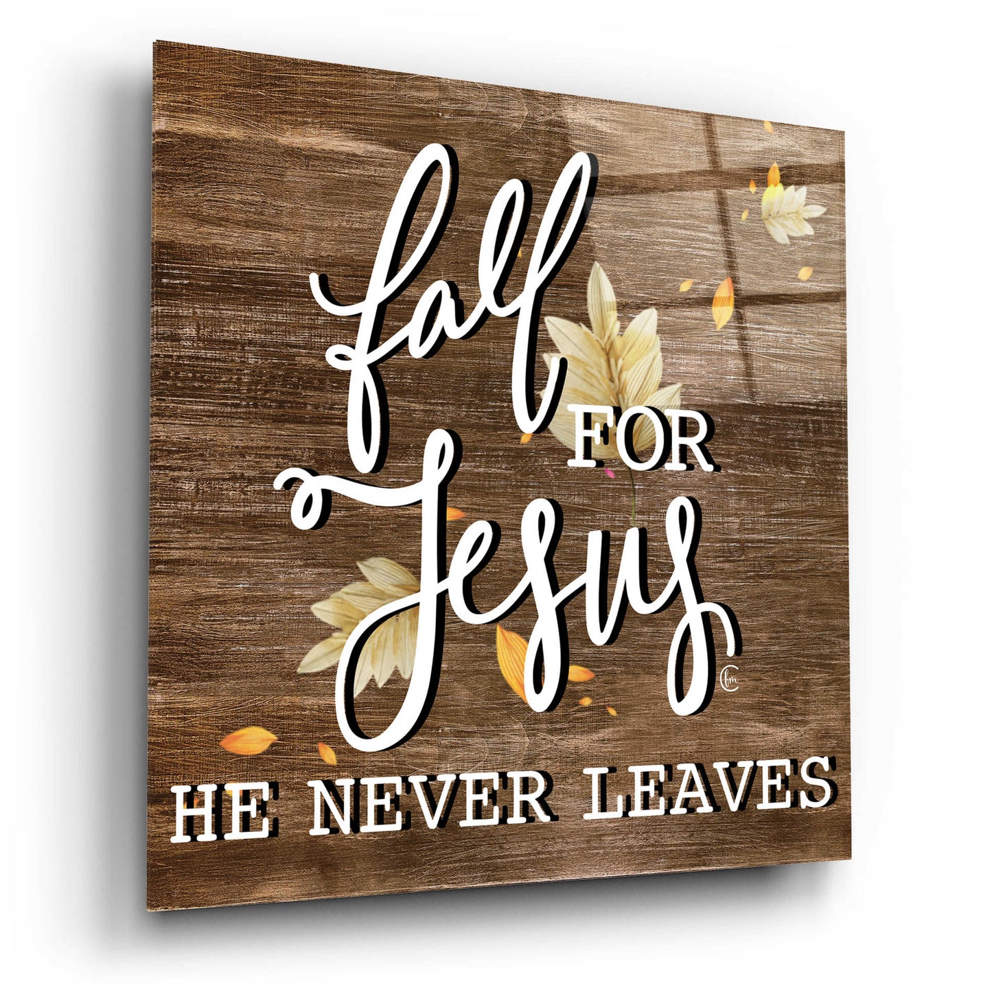 Epic Art 'Fall For Jesus' by Fearfully Made Creations, Acrylic Glass Wall Art,12x12